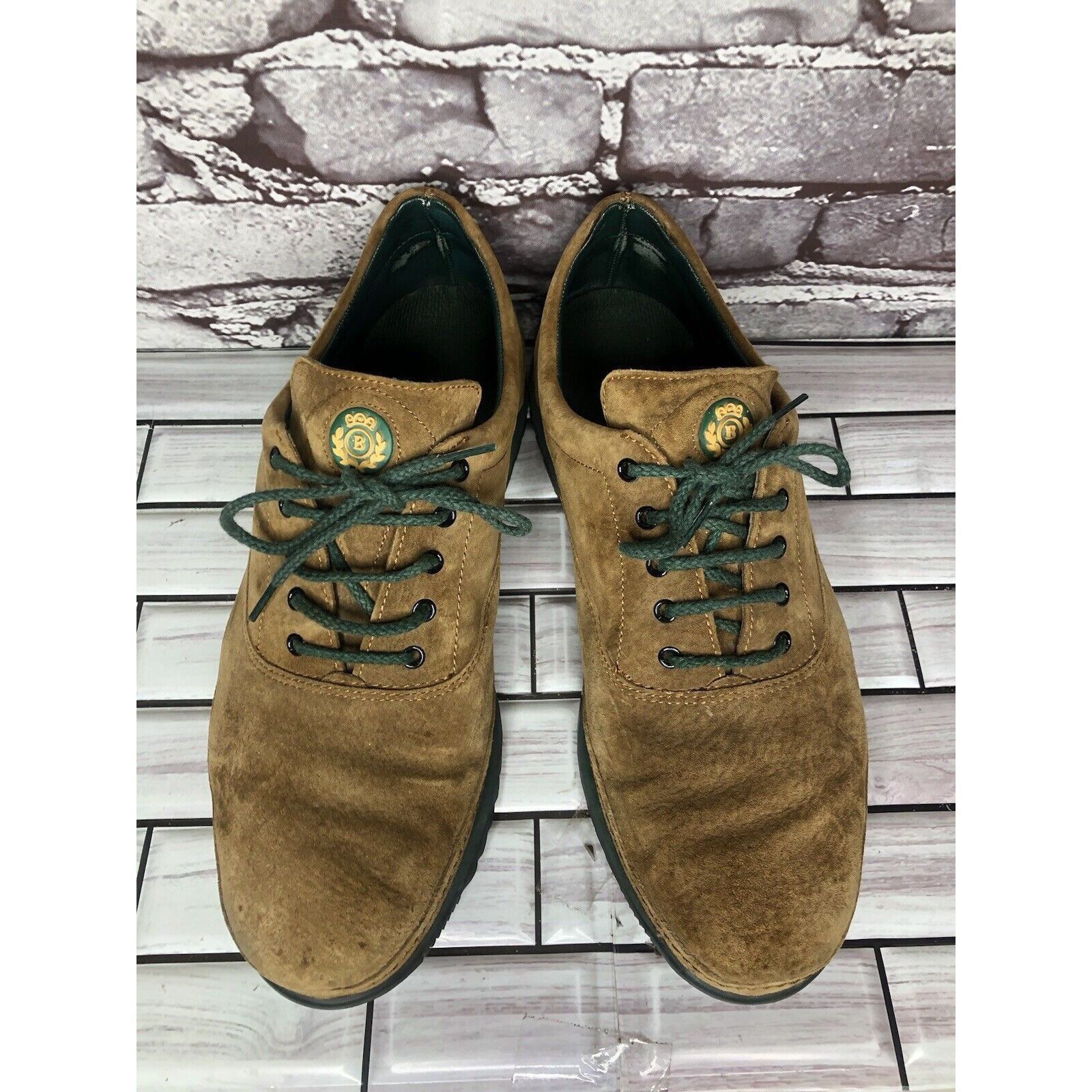 Bally Bally Suisse Brown Suede Comfort Lace Up Casual Green Shoes Size US 8 / EU 41 - 11 Thumbnail