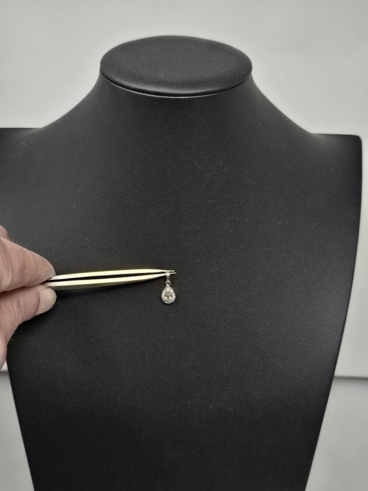 The Unbranded Brand 14k Gold Tanzanite Diamond Halo Pendant Pear Shape Size ONE SIZE - 5 Thumbnail