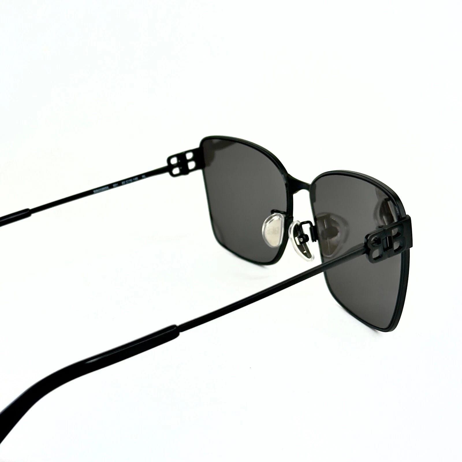 Balenciaga BALENCIAGA BB LOGO 0338 Rectangle Matte Black BB0338SK 001 Size ONE SIZE - 4 Thumbnail
