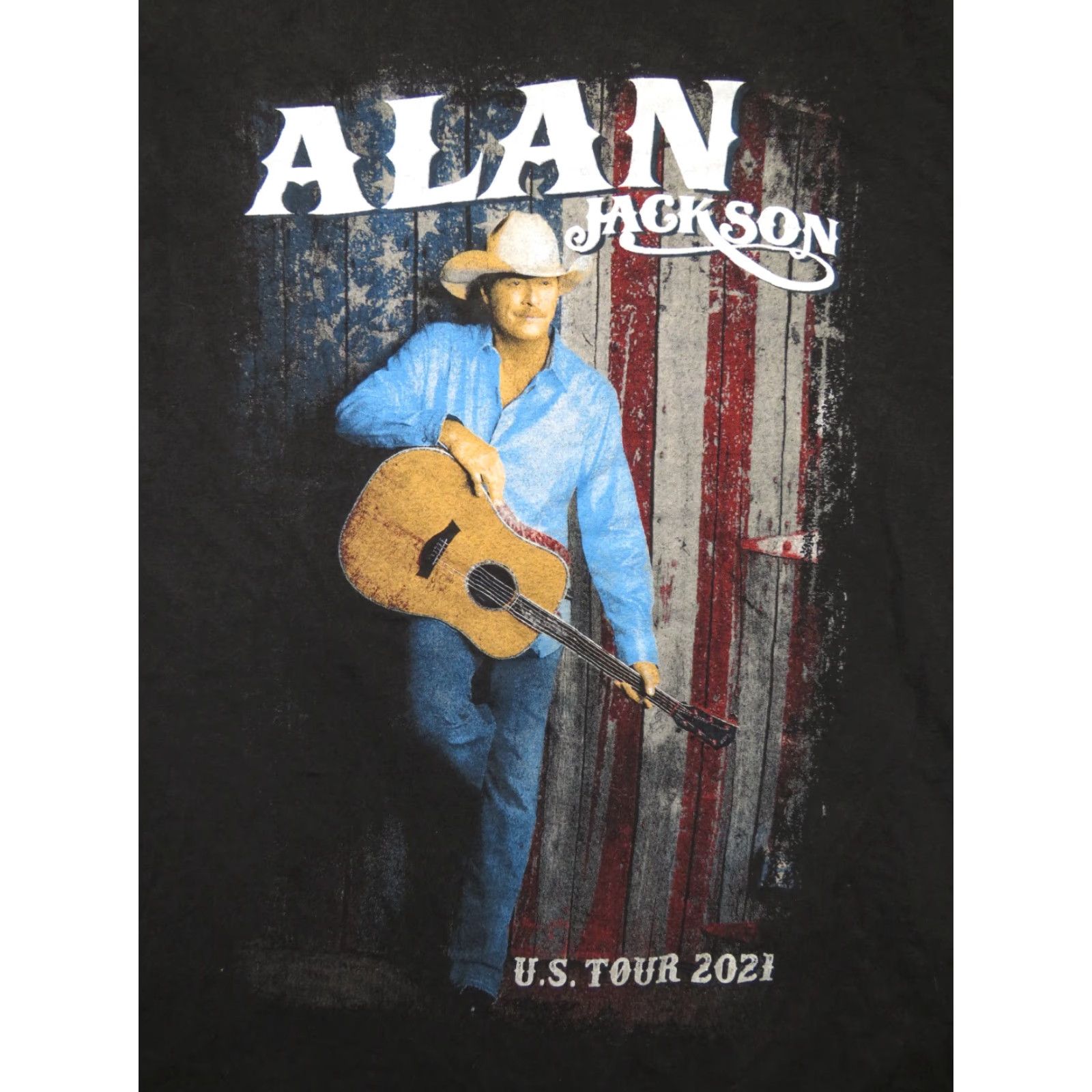 Gildan VTG Alan Jackson Tour 2021 USA T-Shirt Adult M Multicolor Cotton Blend Graphic Print Crew Neck Short Sleeve Gildan Mens Size US M / EU 48-50 / 2 - 3 Thumbnail