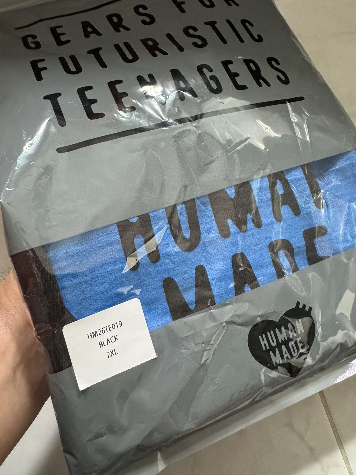 image of Human Made Heart T-Shirt Black Blue Offline Store Exclusive, Men's (Size 2XL)