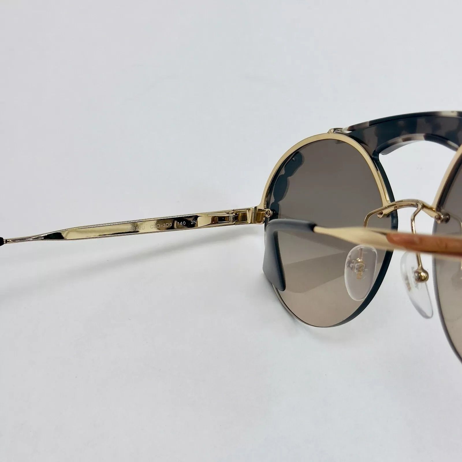 Prada PRADA ORNATE Crystal Jewel Stud Sunglasses 52U Brown PR52US Size ONE SIZE - 7 Thumbnail