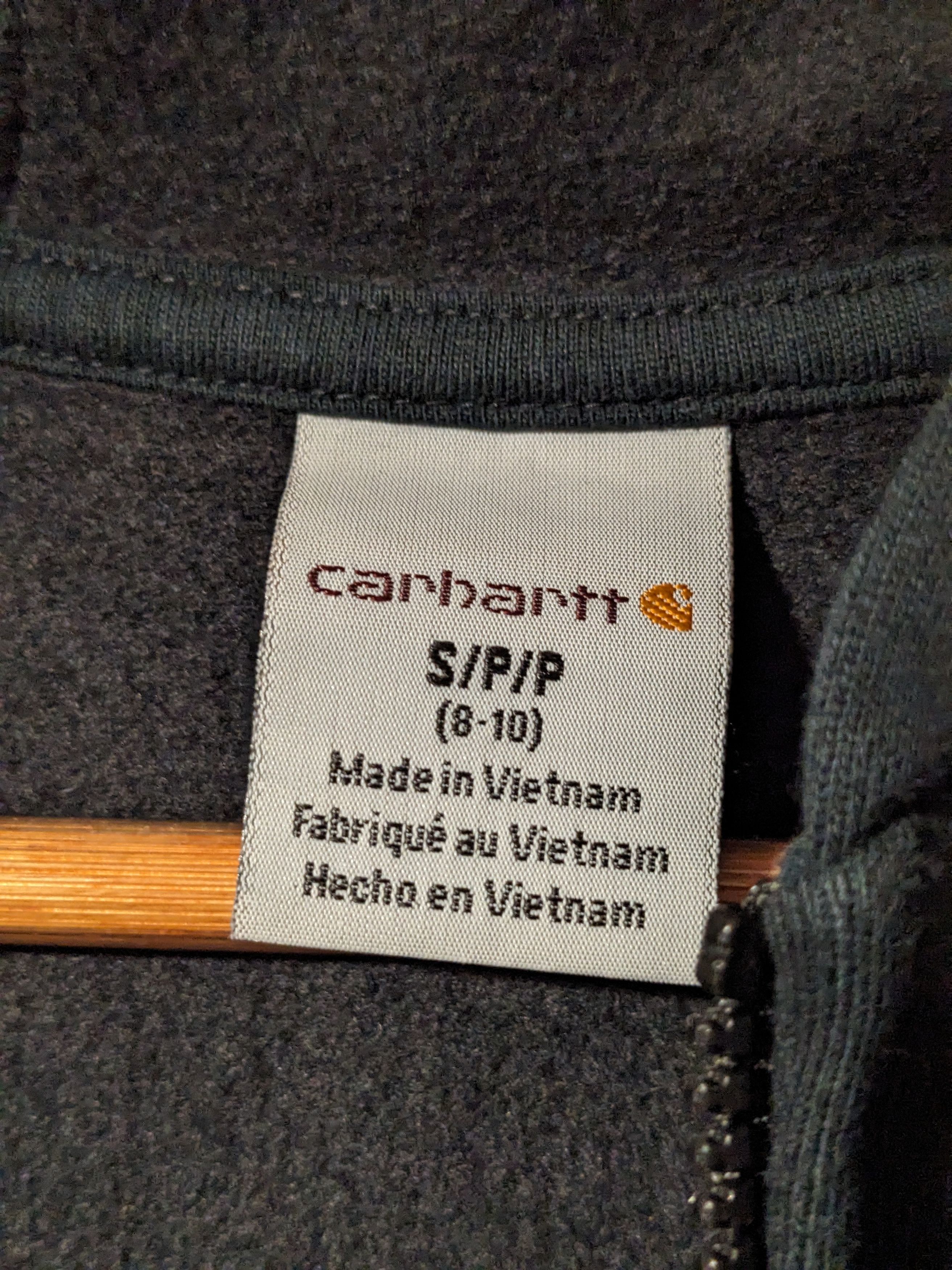 Carhartt × Vintage Carhartt Spell Out Logo Black Youth Small Full Zip Hoodie Size US S / EU 44-46 / 1 - 4 Thumbnail