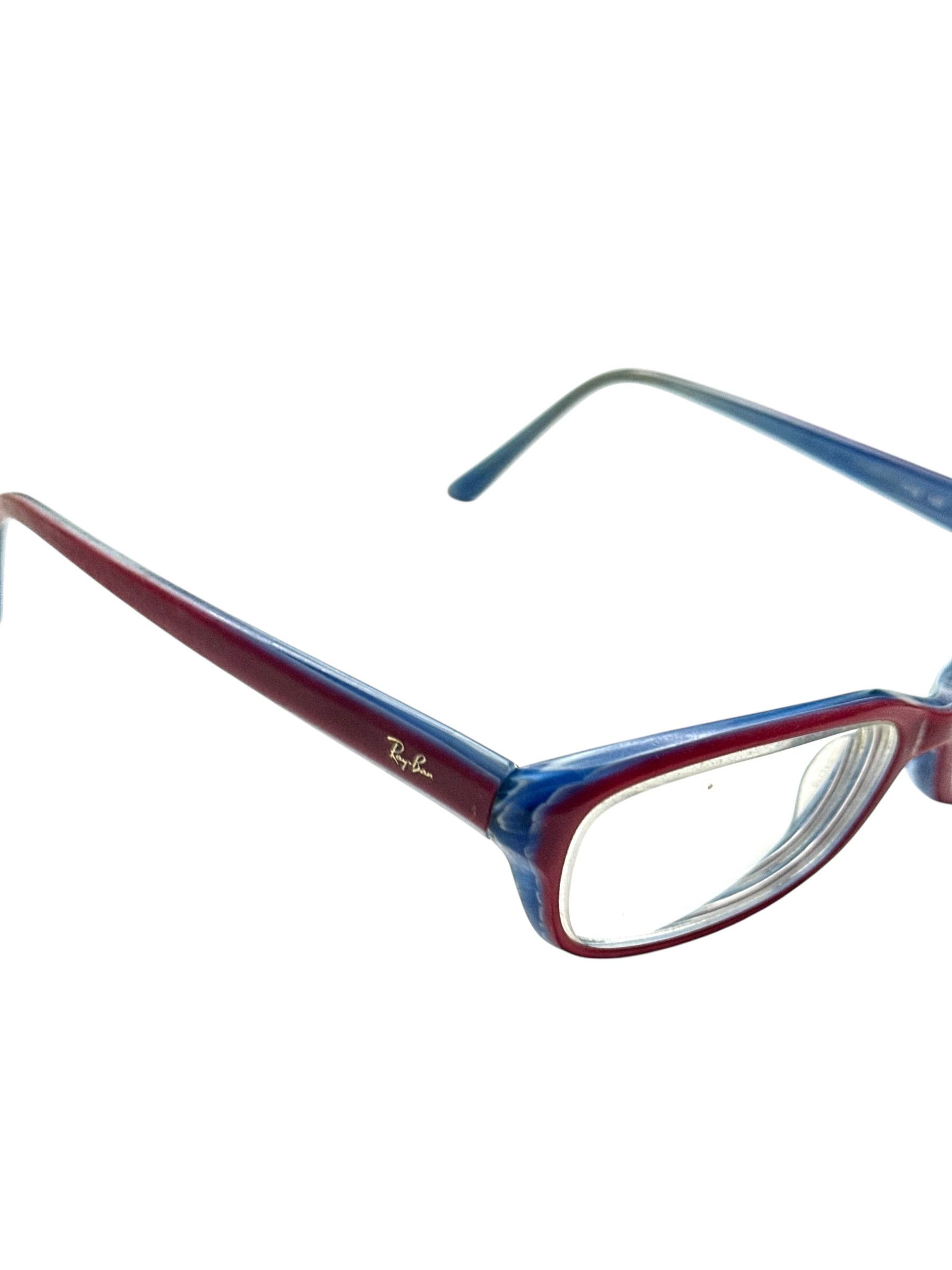 RayBan RayBan Oval Blue Red Vintage Glasses Size ONE SIZE - 3 Thumbnail