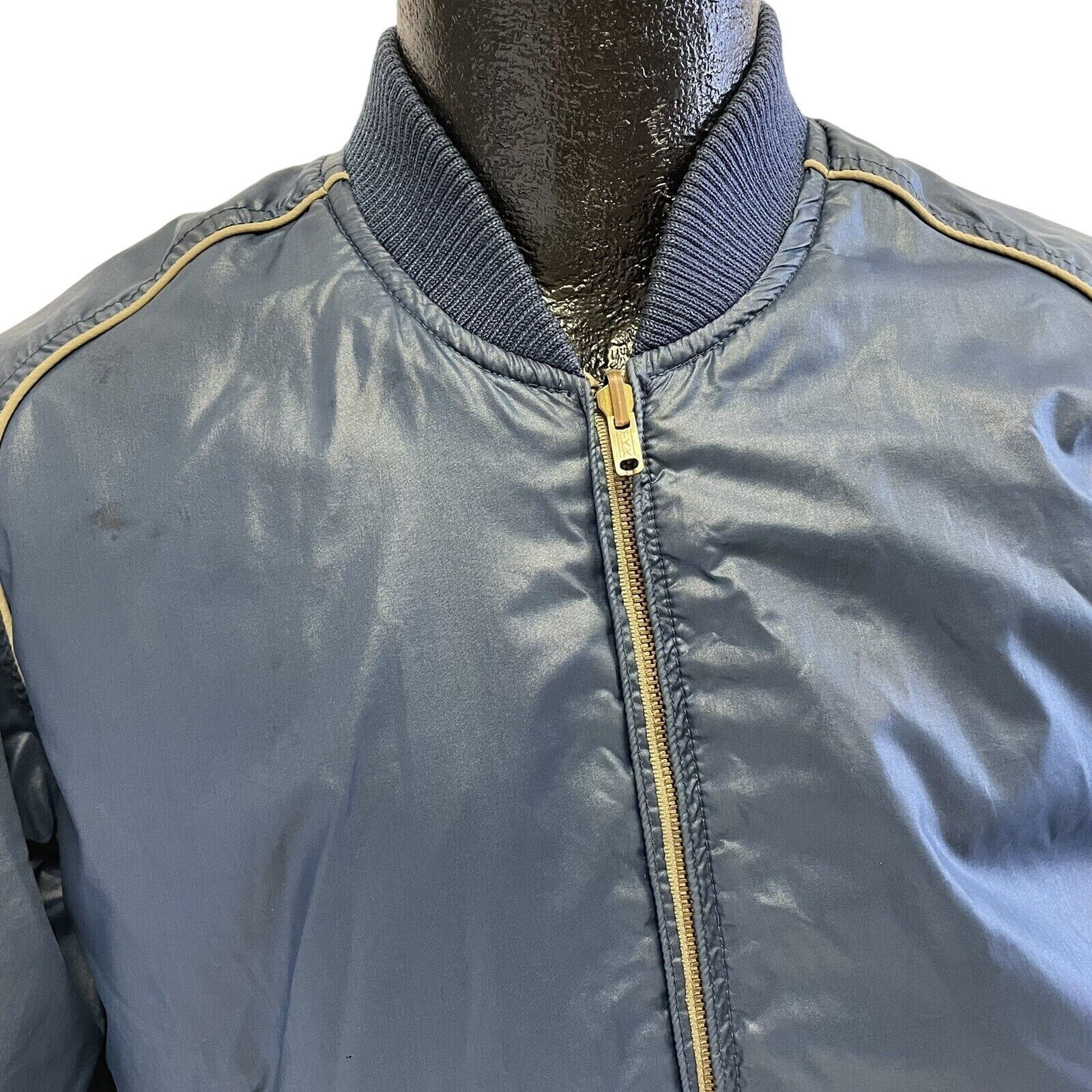 Savile Row Vtg Savile Row Blue Tan Reversible Golf Windbreaker Bomber Size US S / EU 44-46 / 1 - 9 Thumbnail