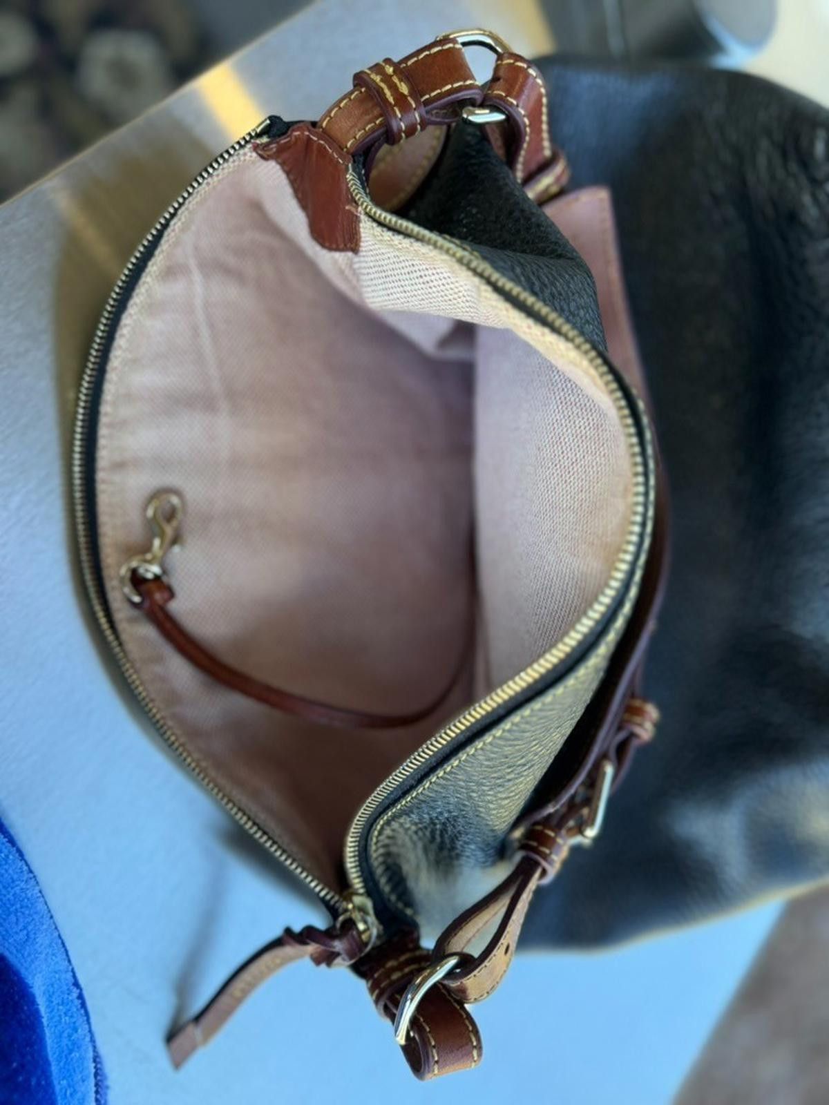 Dooney & Bourke Dooney & Bourke Dillen Pocket Navy Pebbled Leather Hobo Bag Size ONE SIZE - 11 Thumbnail