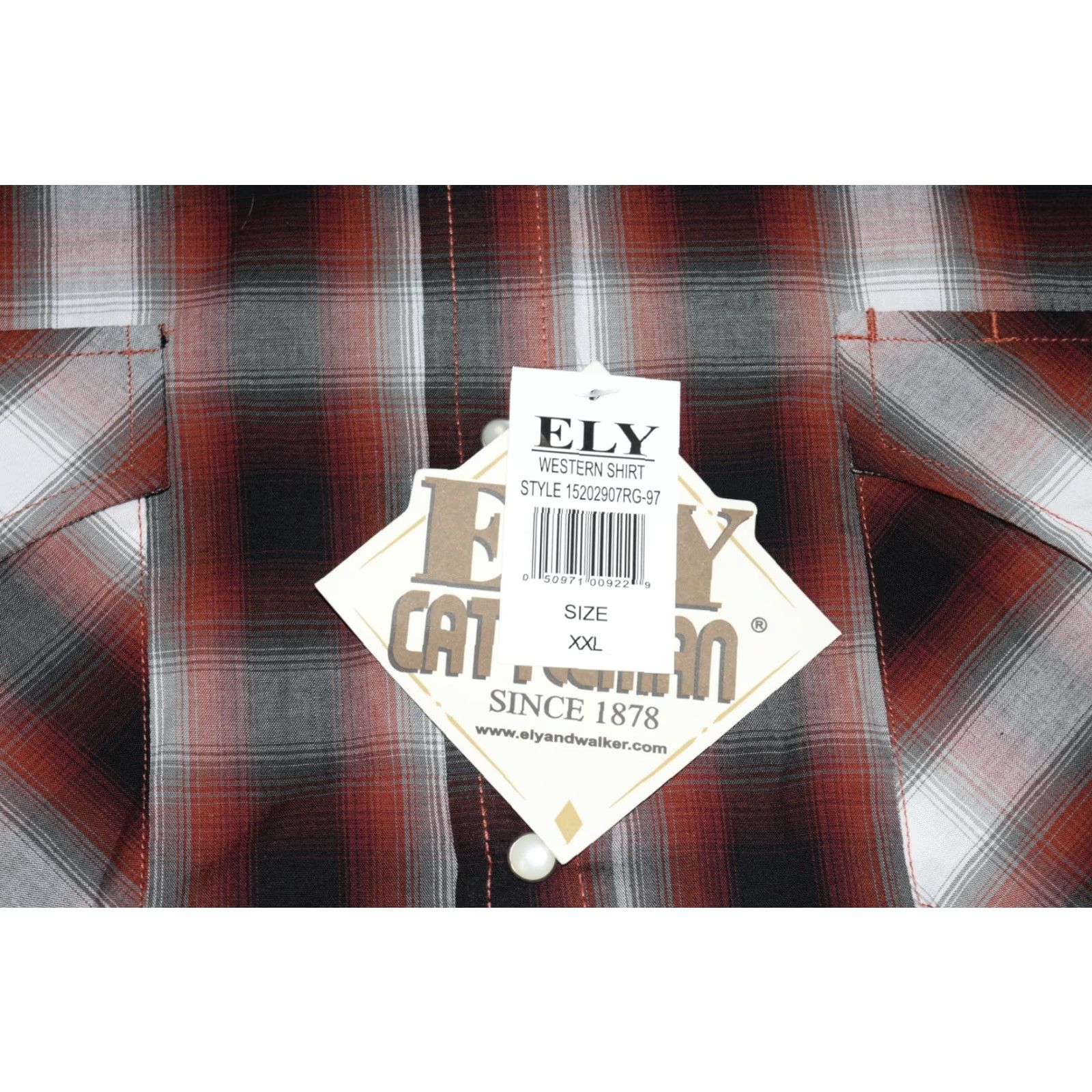 Vintage VINTAGE ELY CATTLEMAN Men's Long Sleeve Red Black Plaid Western Shirt XXL 18 1/2 18 1/2 Size US XXL / EU 58 / 5 - 2 Thumbnail