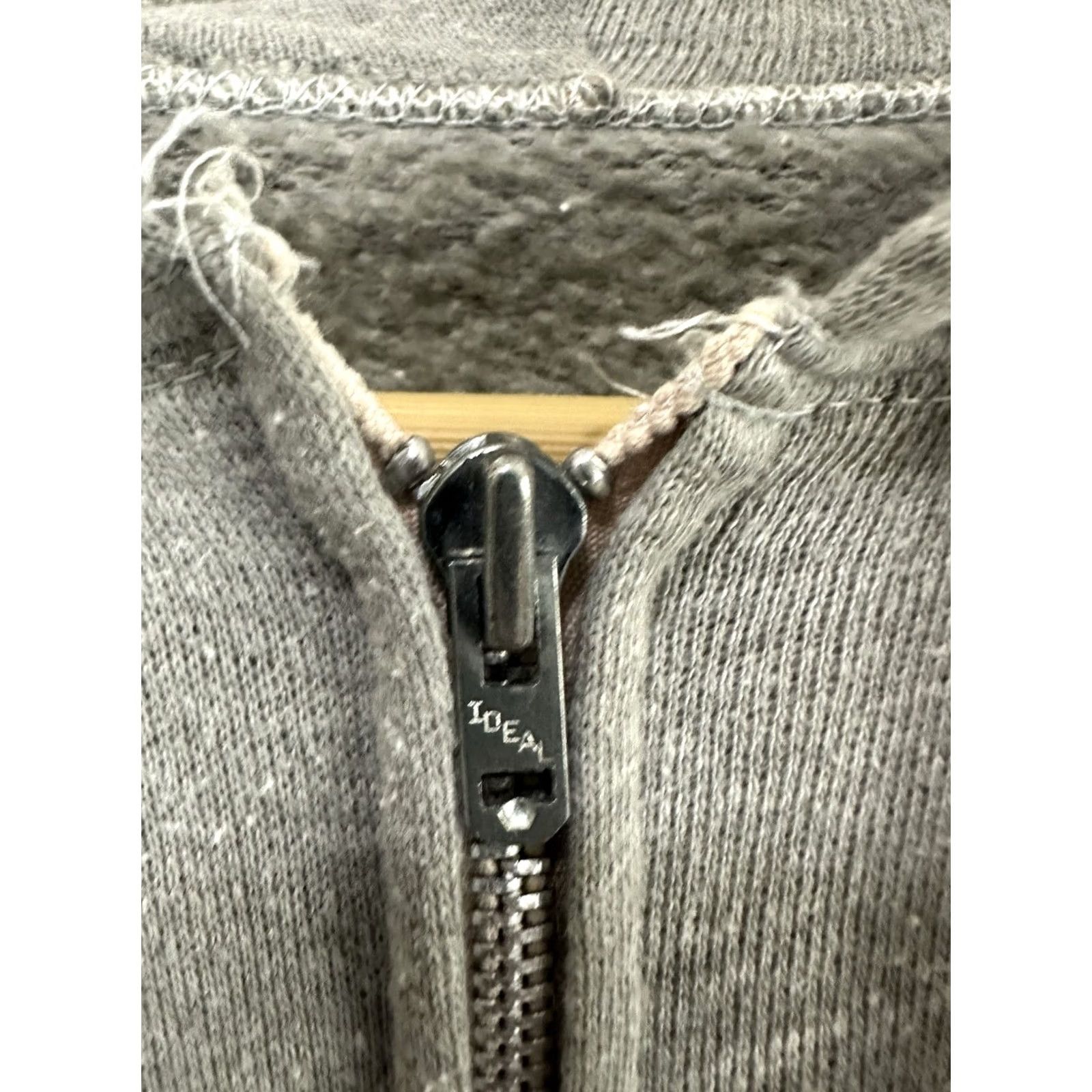 IDEA VINTAGE 70s Heather Gray Full Zip Hoodie Sweatshirt Worn Soft Ideal Zipper XL Men's Size US XL / EU 56 / 4 - 3 Thumbnail