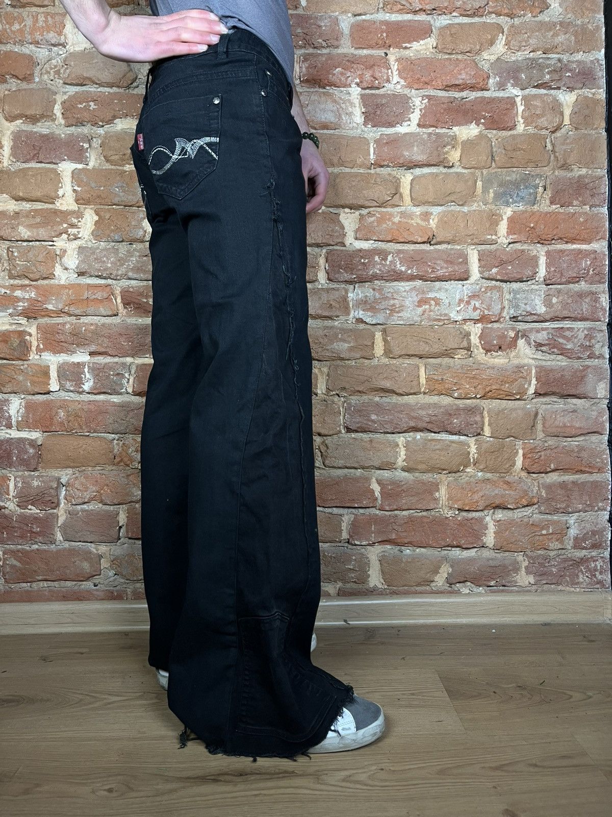 Handmade Handmade custom denim jeans flared pants reworked grunge Size US 31 - 2 Thumbnail