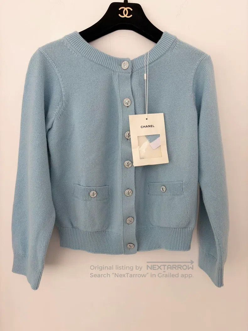 Chanel Chanel Blue double-sided cashmere knitted cardigan coat Size XS / US 0-2 / IT 36-38 - 1 Thumbnail