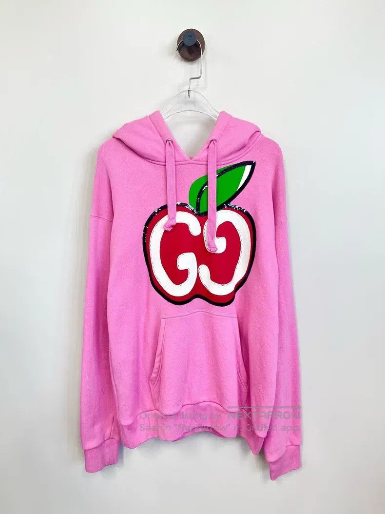 Gucci Gucci Pink apple sequin logo hooded sweatshirt Size US XS / EU 42 / 0 - 1 Thumbnail