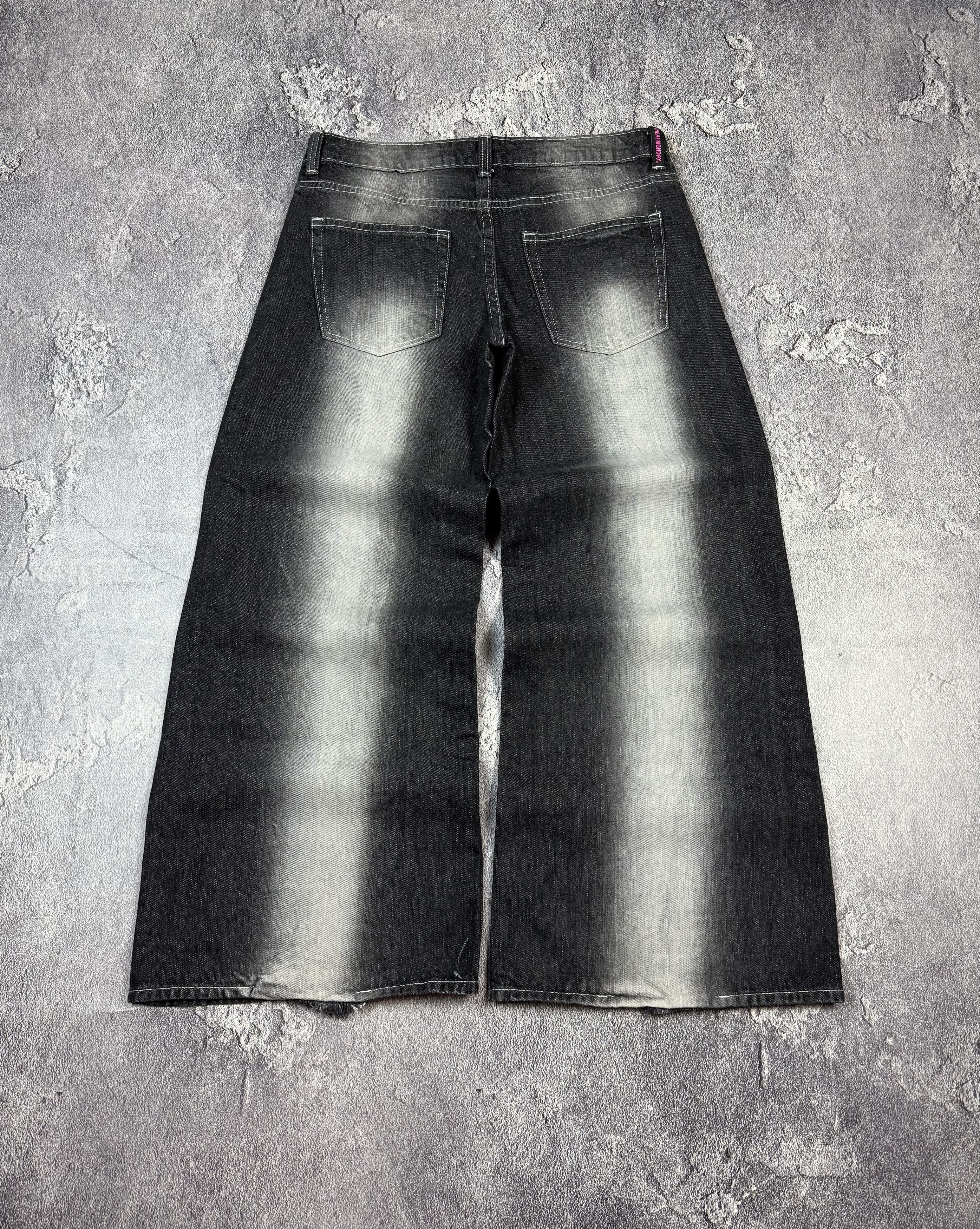 If Six Was Nine Y2K Ultra Baggy Washed Black Jeans 2000s Alt Size US 32 / EU 48 - 1 Thumbnail