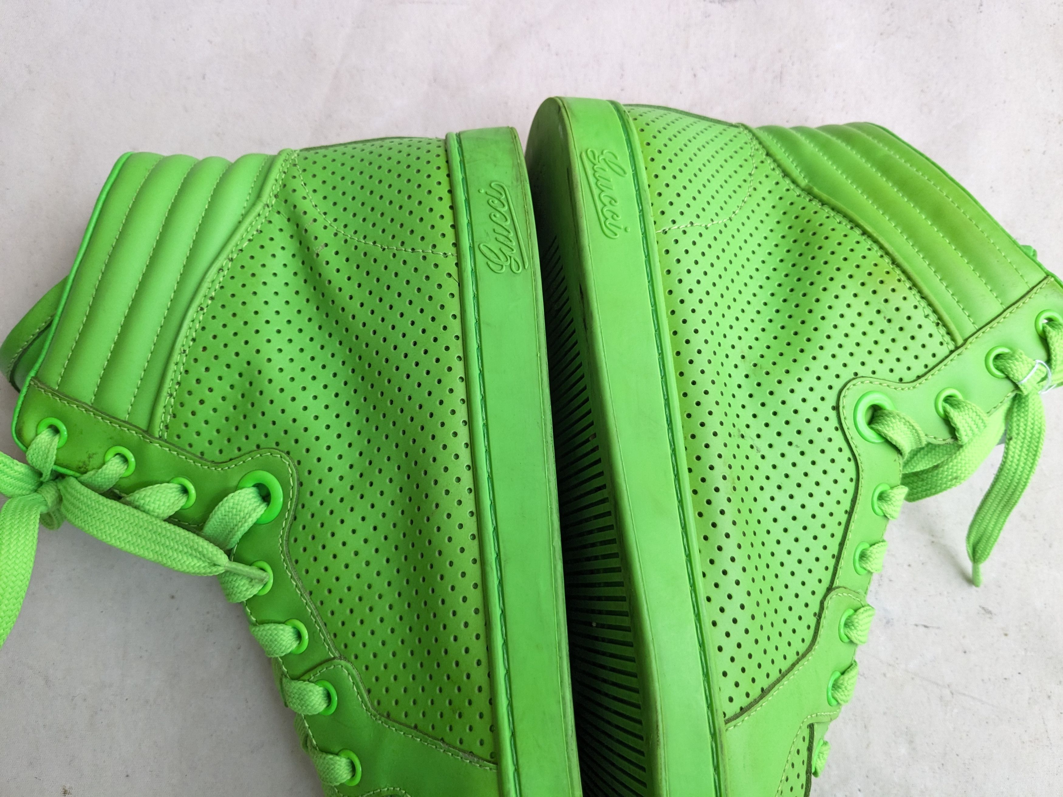 Gucci Gucci High Top Sneakers Green 10 Leather Size US 10 / EU 43 - 12 Thumbnail