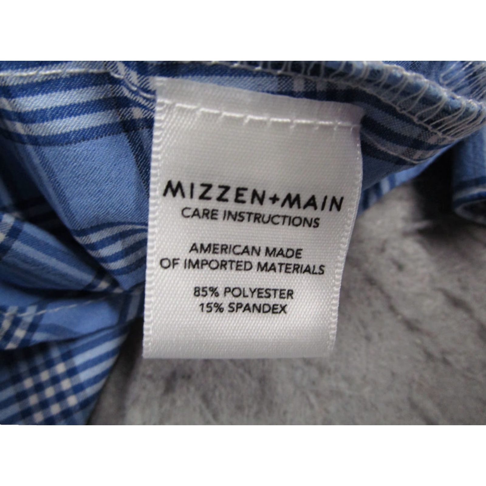 Mizzen+Main Mizzen+Main Shirt Men Medium Blue Leeward Trim Fit Plaid Button Down USA Made Size US M / EU 48-50 / 2 - 4 Thumbnail
