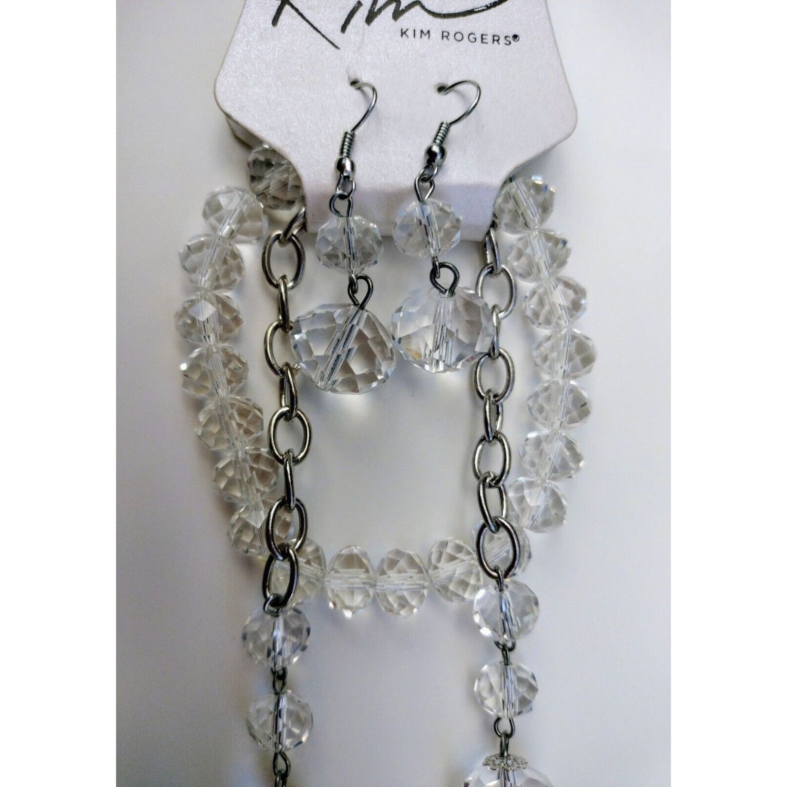 Other Kim Rogers Set Clear Beads Necklace Earrings Bracelet Transp Size ONE SIZE - 8 Thumbnail
