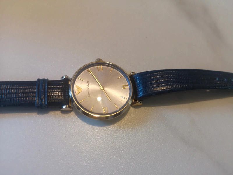 Emporio Armani Emporio Armani ladies blue leather strap AR1875 Size ONE SIZE - 4 Thumbnail