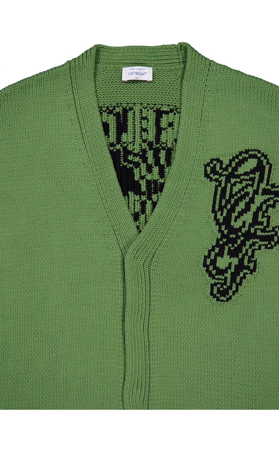 Off-White Off-White V-neck intarsia-knit cardigan Size US XL / EU 56 / 4 - 2 Thumbnail