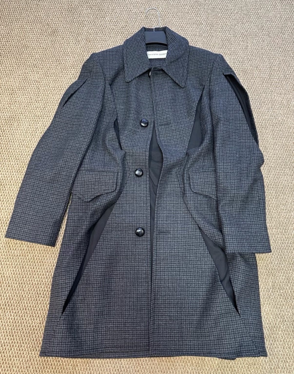 Stefan Cooke Stefan Cooke 19AW Grey Plaid Deconstructed Wool Coat K23 Size US M / EU 48-50 / 2 - 6 Thumbnail