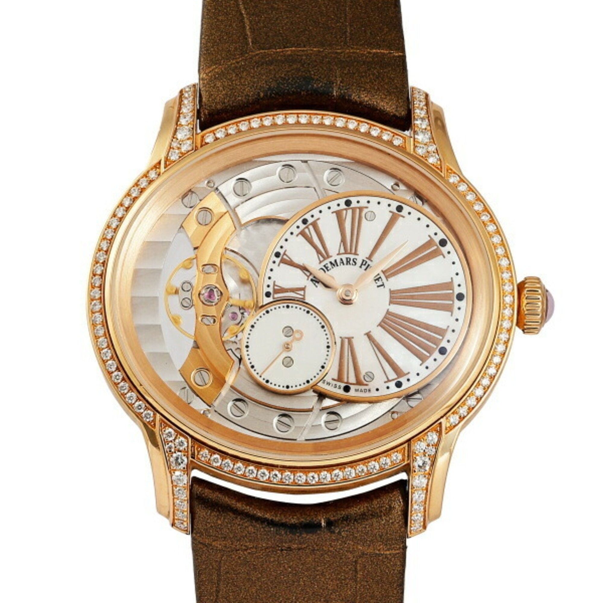 image of Audemars Piguet Millenary 77247Or.oo.a812Cr.01 White Roman Dial Watch Ladies in Gold, Women's