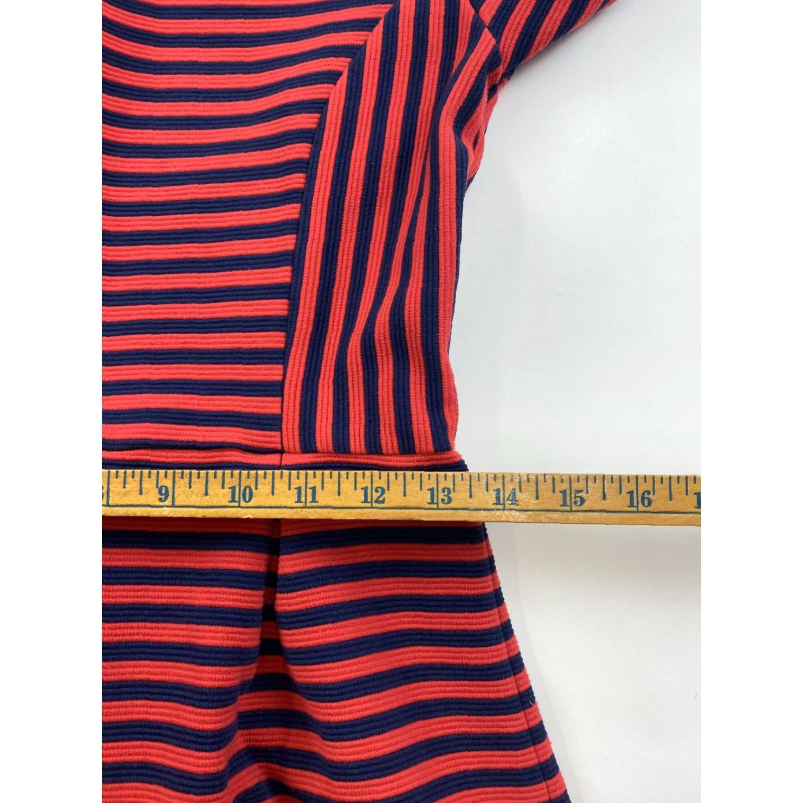 J.Crew J.CREW Dress Womens 6 Red Striped Fit & Flare Knee Length Short Sleeve Womens Casual Business Label: J.CREW Size M / US 6-8 / IT 42-44 - 4 Thumbnail