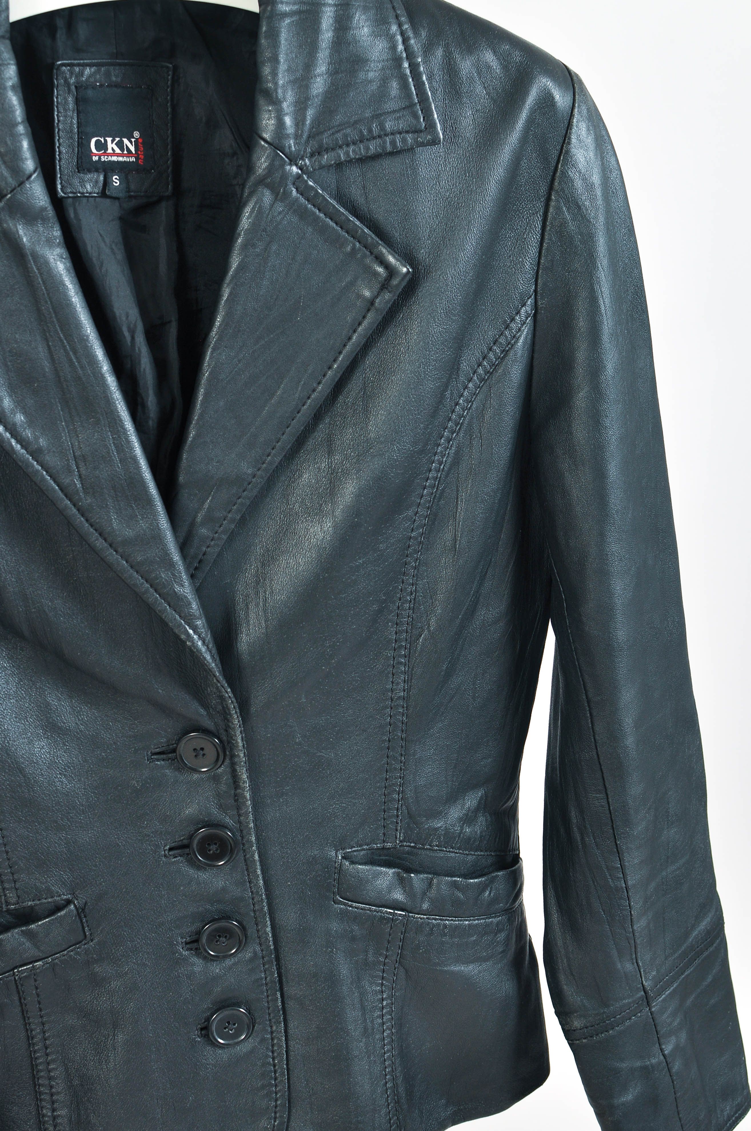 Vintage Vintage 00s real leather blazer jacket Size S / US 4 / IT 40 - 2 Thumbnail