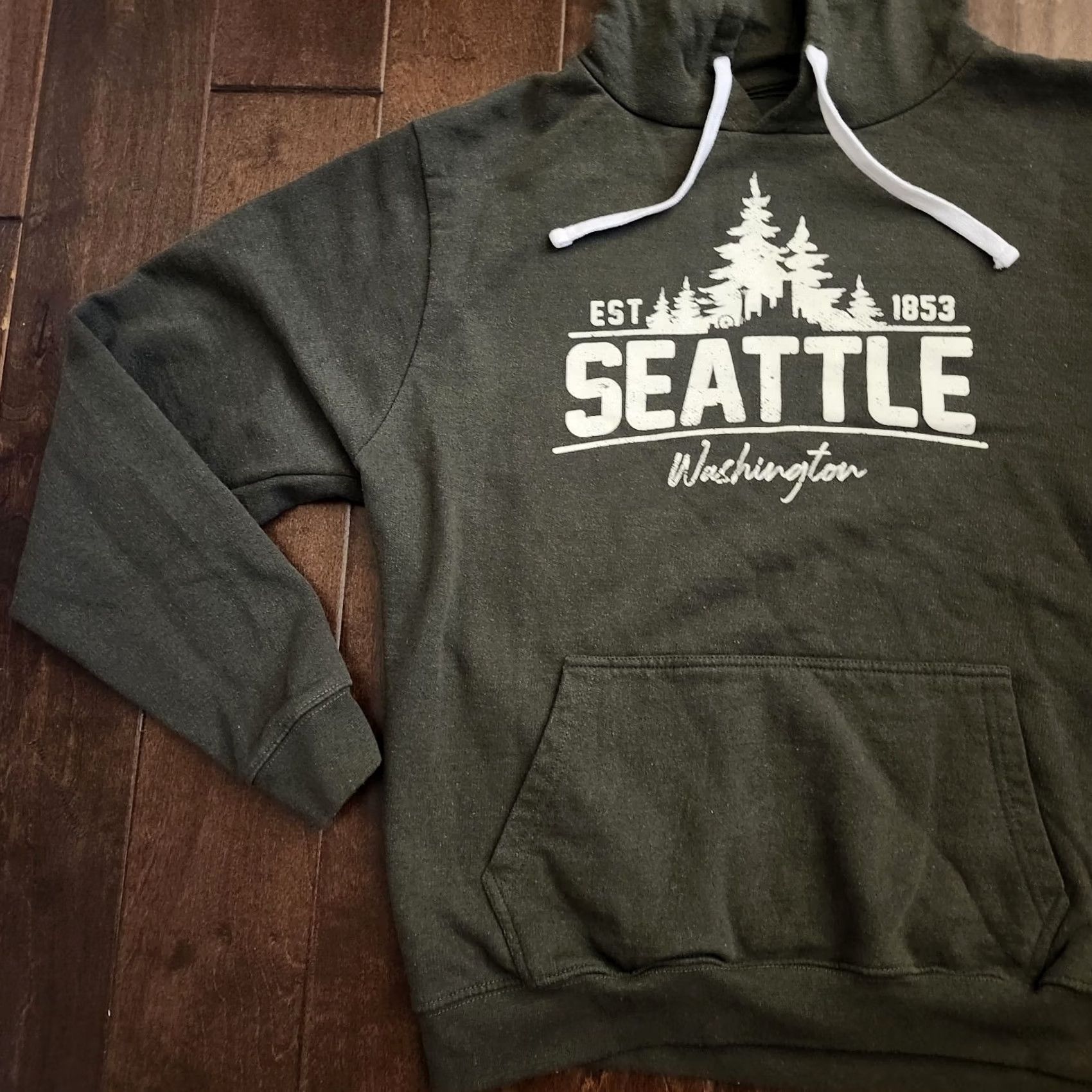 Vintage Seattle Shirt Company Hoodie Men’s Large Green Seattle Washington Pullover Size US L / EU 52-54 / 3 - 3 Thumbnail