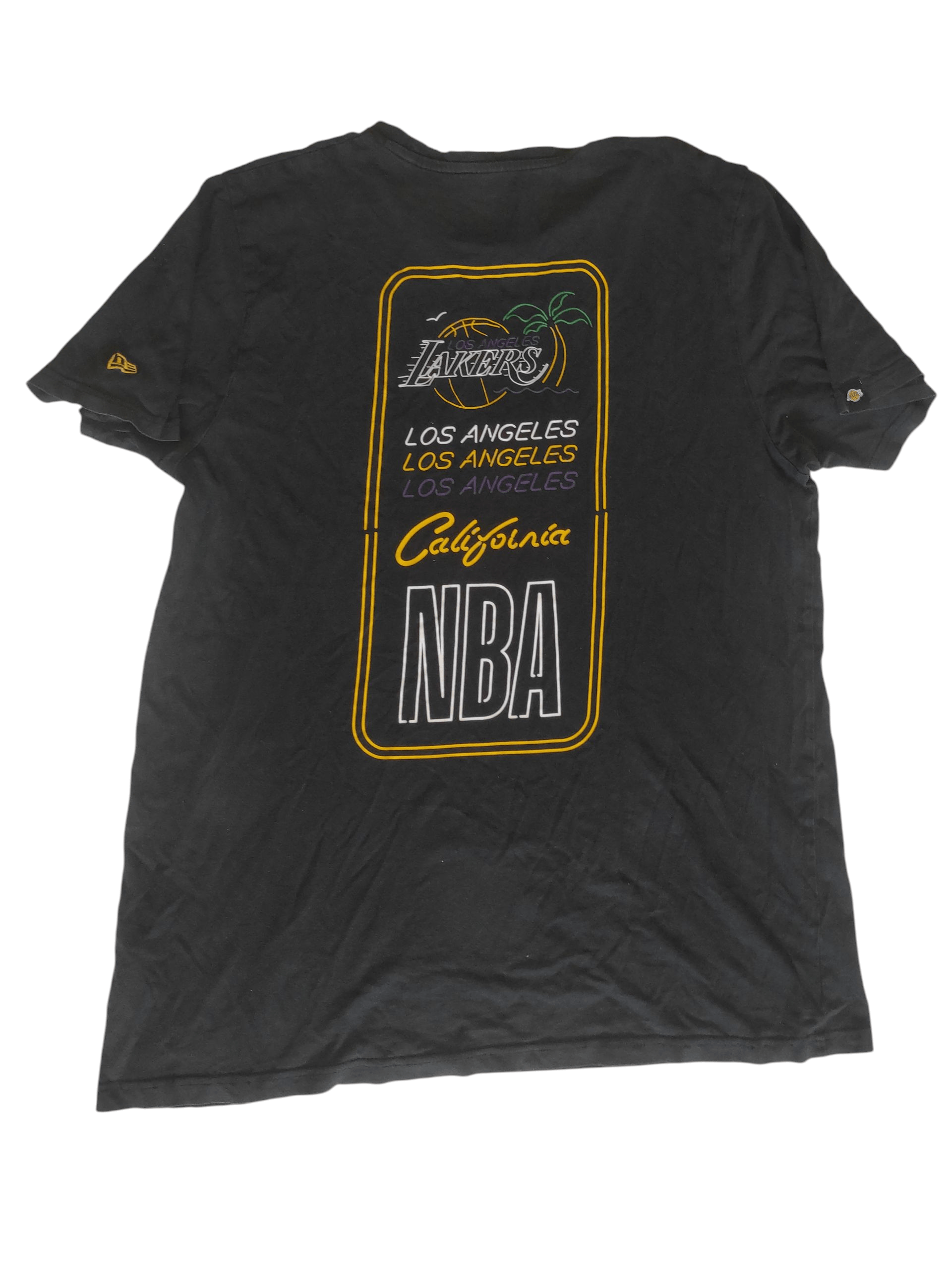 NBA × New Era × Vintage New Era Black NBA Neon Graphic Tee Loslak Blk Men's T-Shirt Size US XL / EU 56 / 4 - 3 Thumbnail