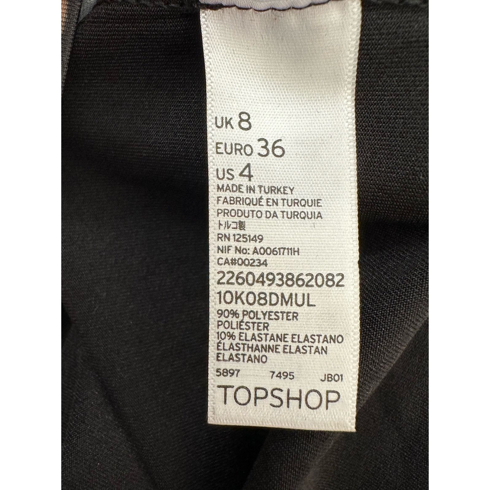 Topshop Topshop black front print long sleeves mini dress size 4 Size M / US 6-8 / IT 42-44 - 4 Thumbnail