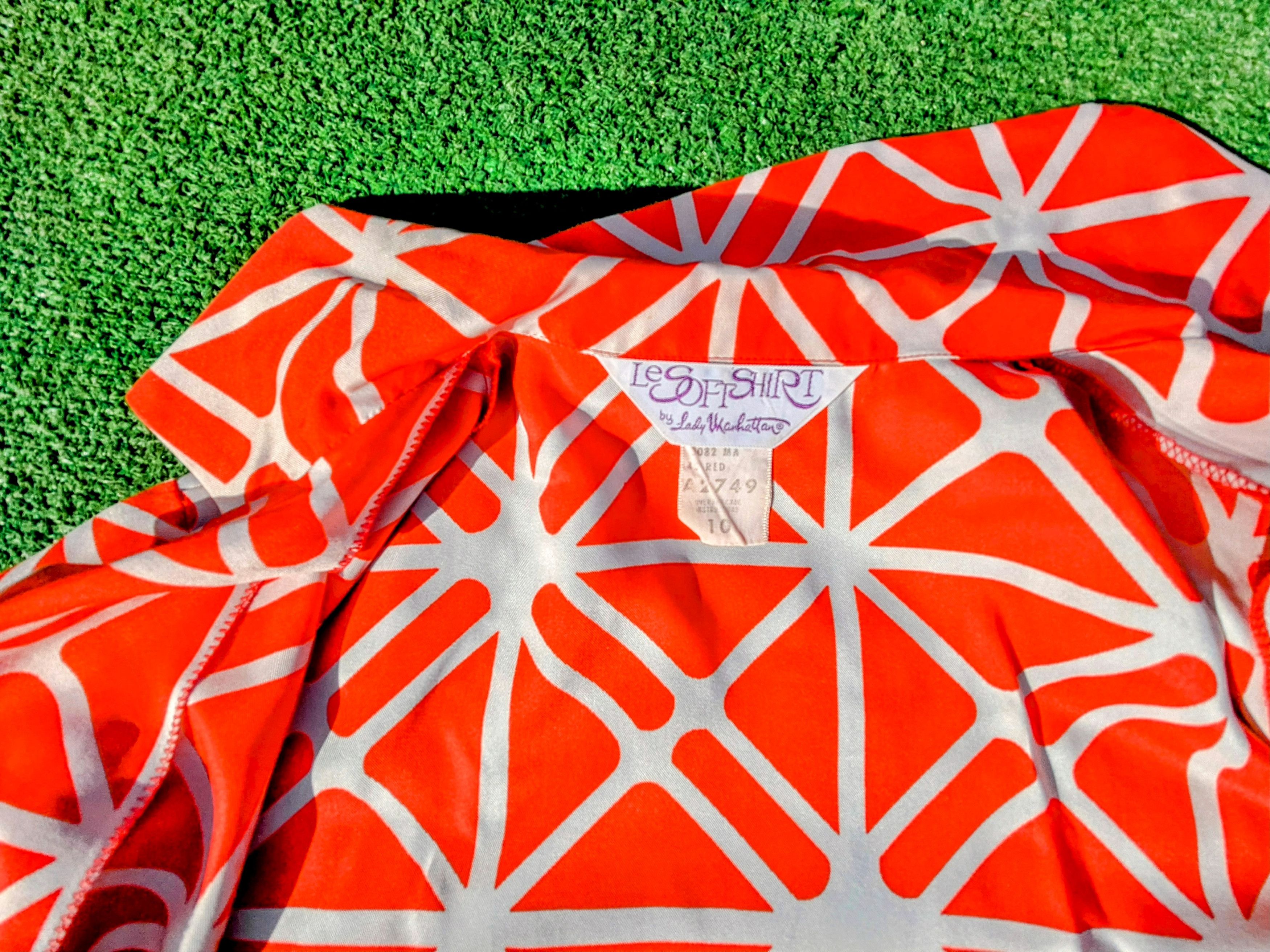 Vintage 1980's Vintage All-Over Graphic Lady Manhattan Shirt Top Size M / US 6-8 / IT 42-44 - 5 Thumbnail