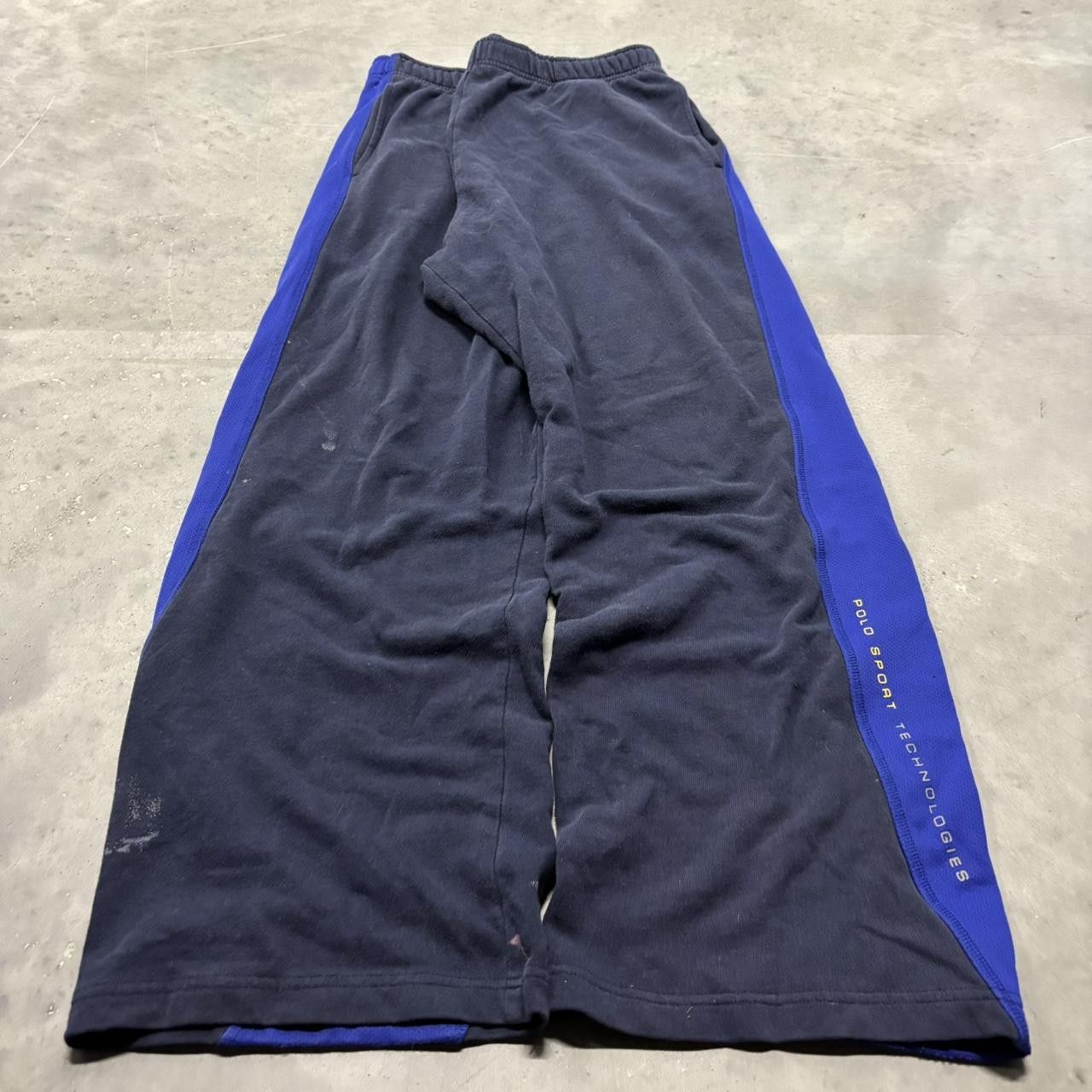 Polo Ralph Lauren Crazy Vintage Y2K/2000s Baggy Navy Blue Striped Polo Sport Ralph Lauren Streetwear Sweatpants! Size US 36 / EU 52 - 3 Thumbnail