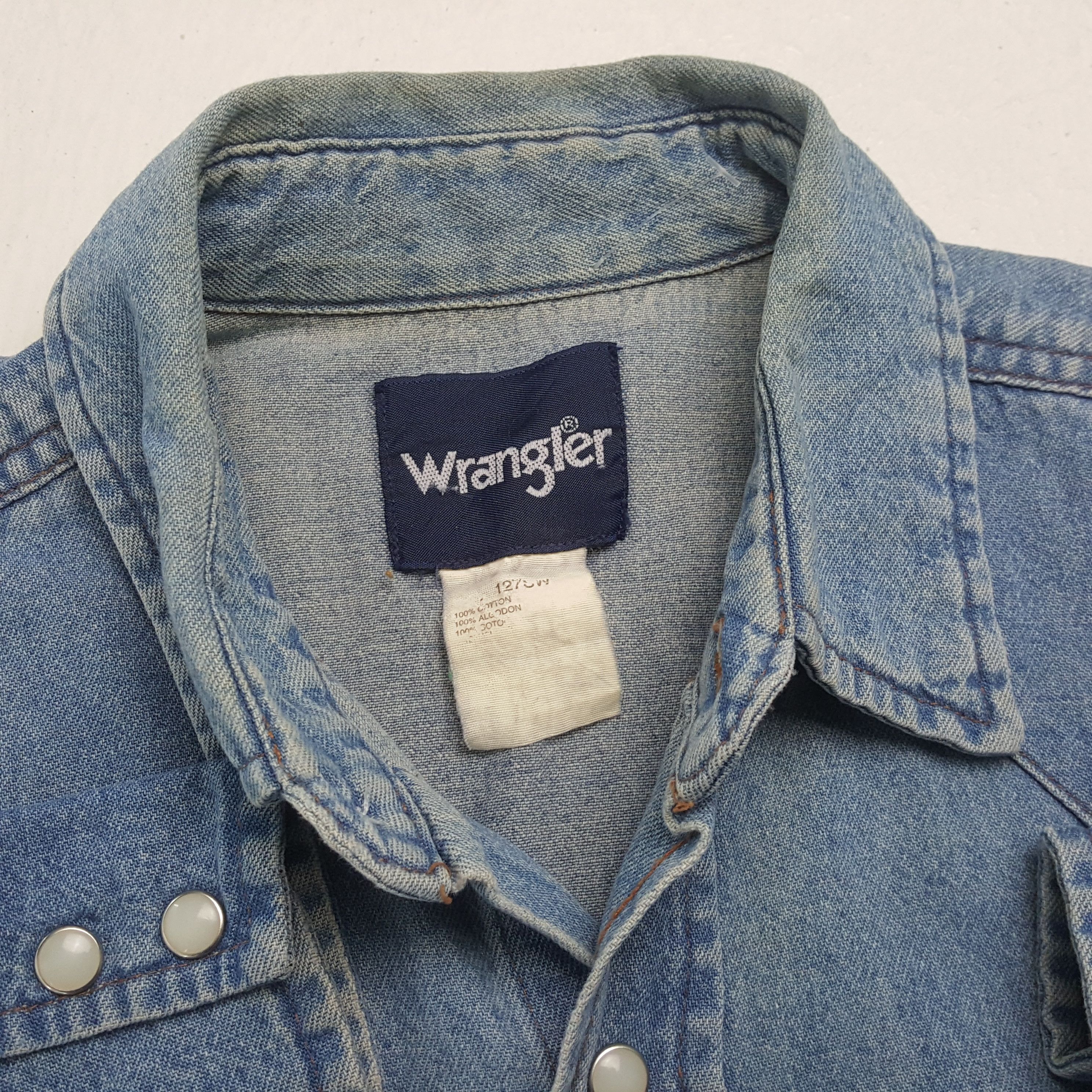 Vintage × Wrangler Vintage WRANGLER American Style Denim Shirt Size US L / EU 52-54 / 3 - 8 Thumbnail