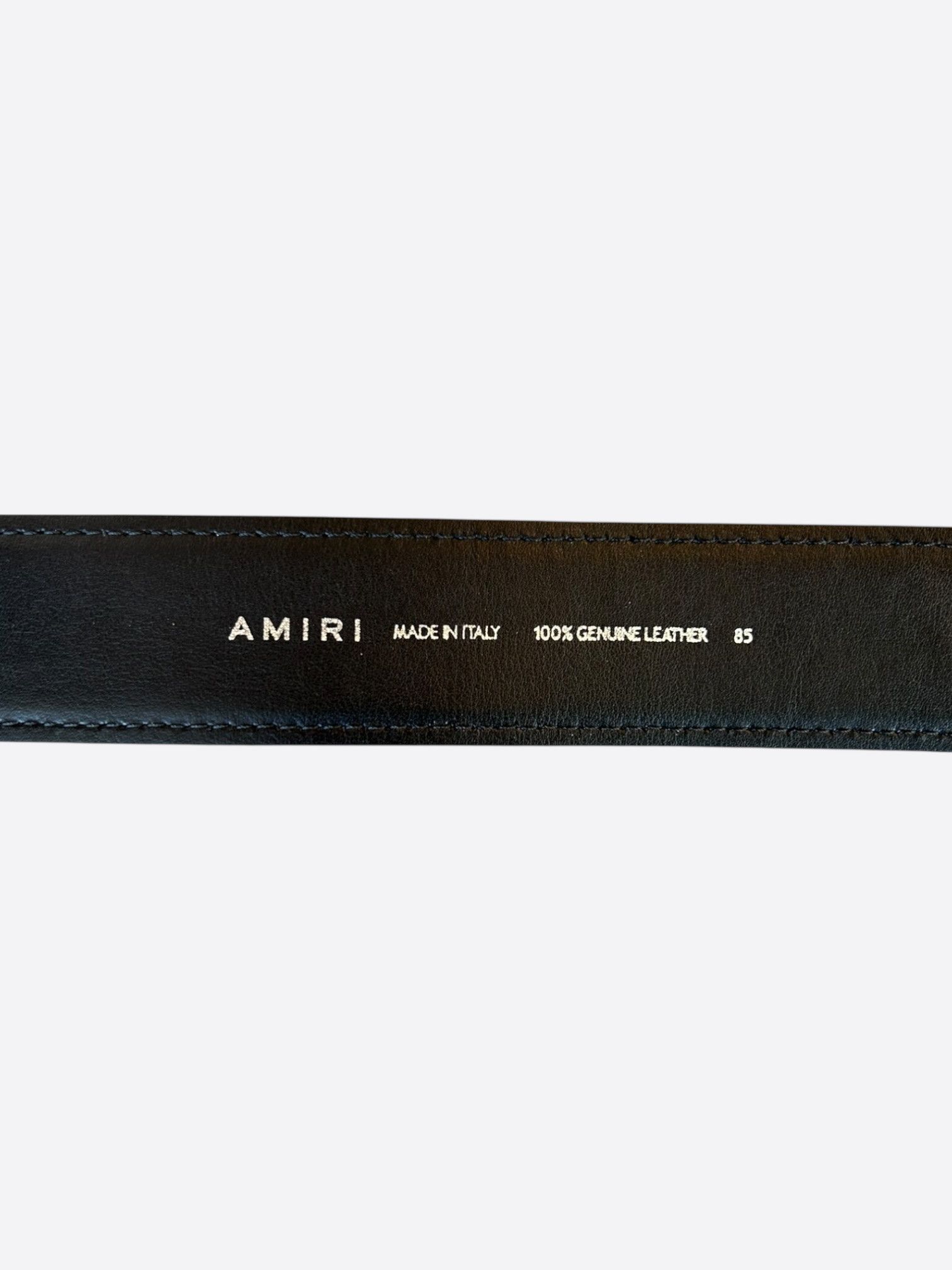 Amiri Amiri Black & Blue MA Logo Leather Belt Size 28 - 3 Thumbnail