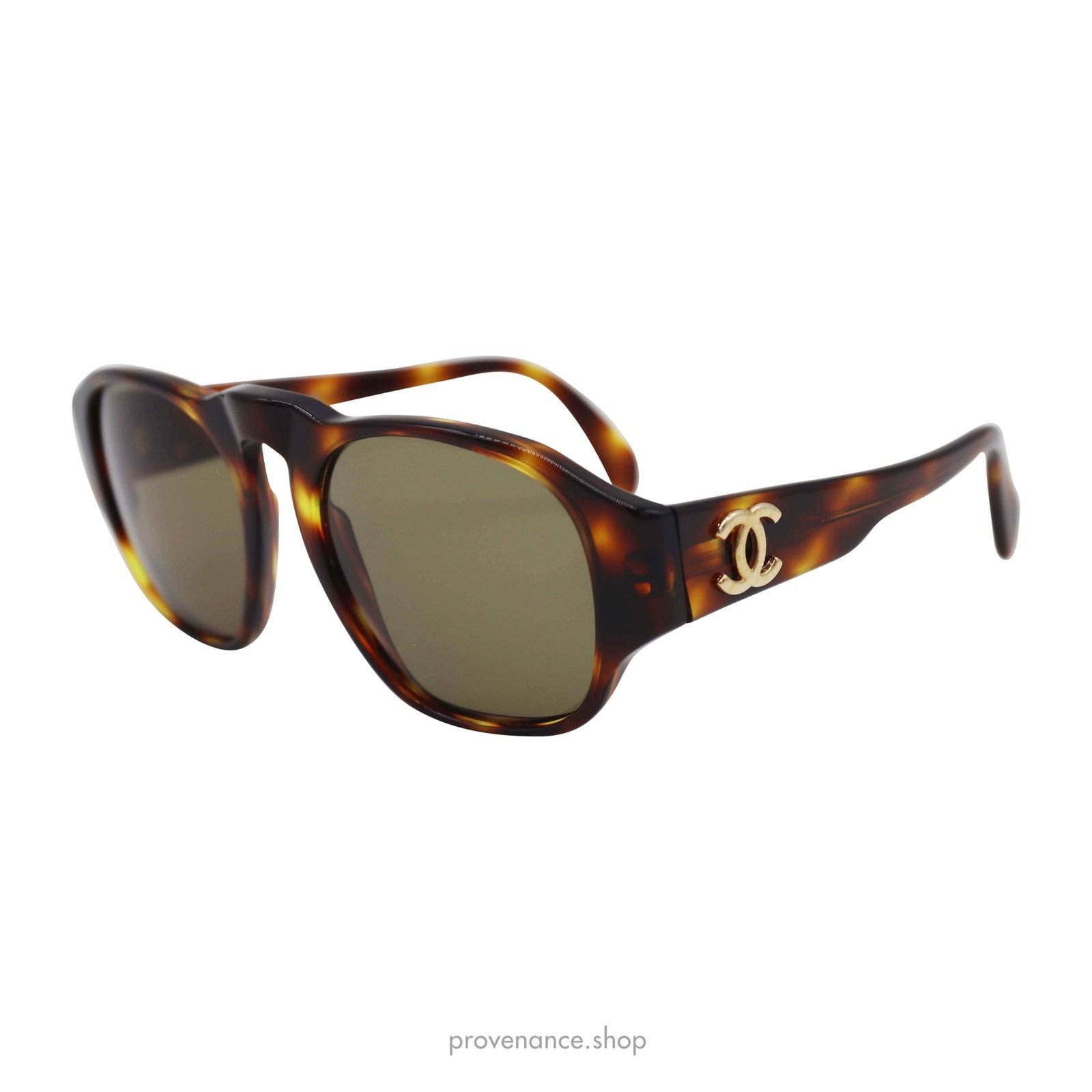 Chanel 🔴 Chanel Double CC Sunglasses - Brown Tortoise - 01452 Size ONE SIZE - 1 Thumbnail