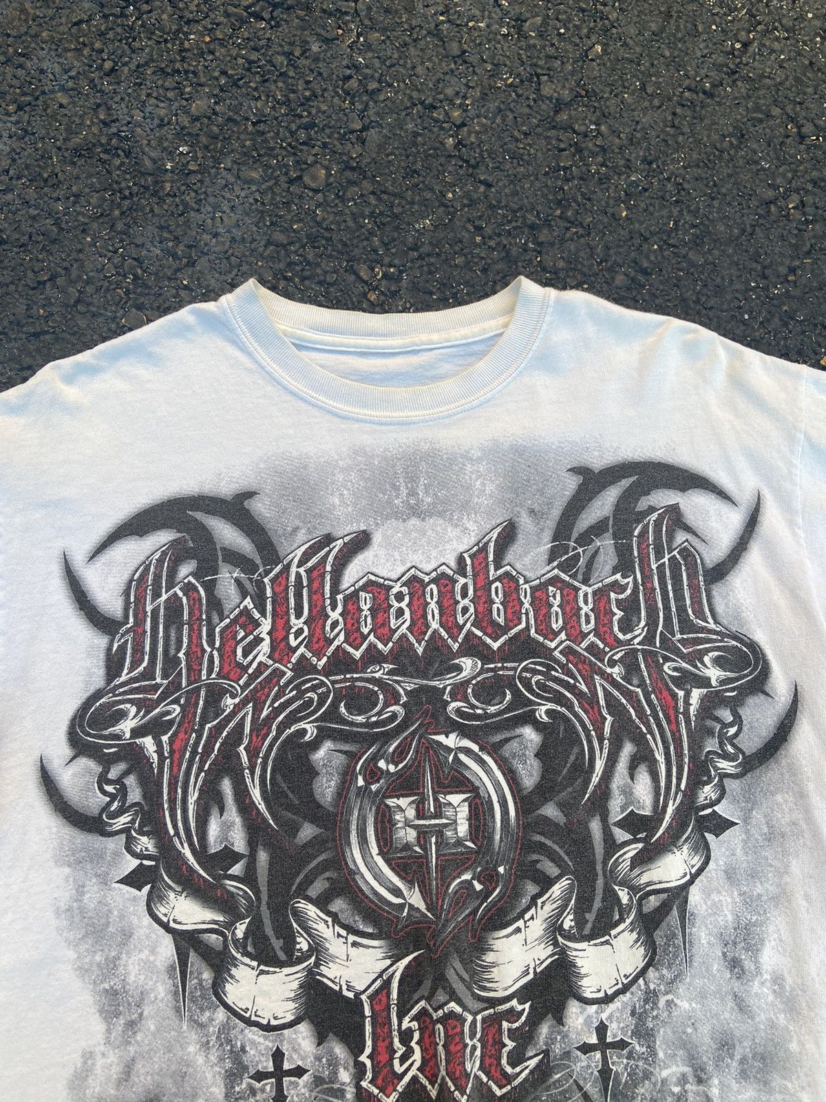 Affliction × Tapout Crazy Vintage Y2K Rare Affliction Grail Skull Style MMA Tee Size US M / EU 48-50 / 2 - 3 Thumbnail