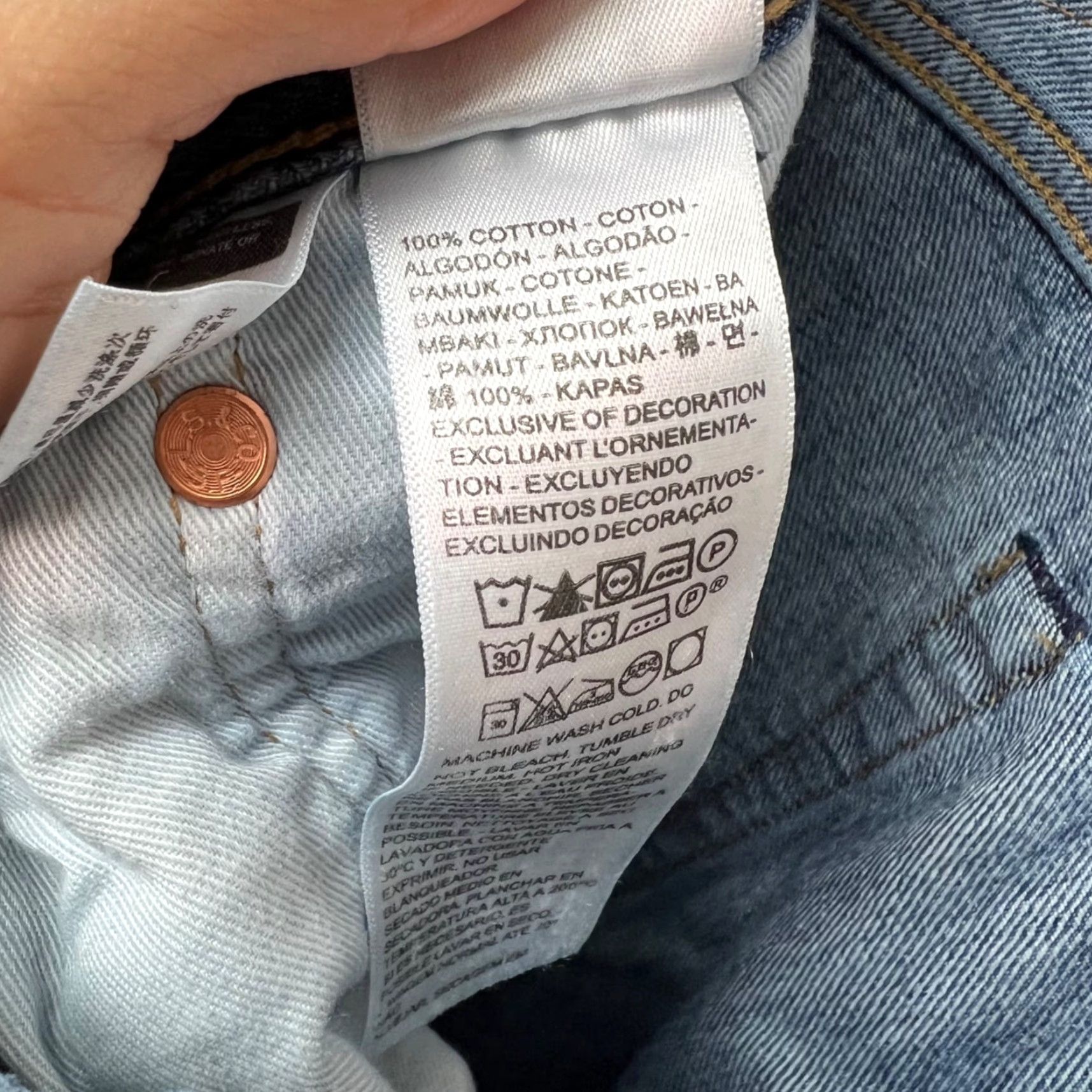 Levi's Levi's 501 Jeans Mens 33x31 Blue Denim Button Fly 100% Cotton Regular Fit Vintage: No Size US 33 - 4 Thumbnail