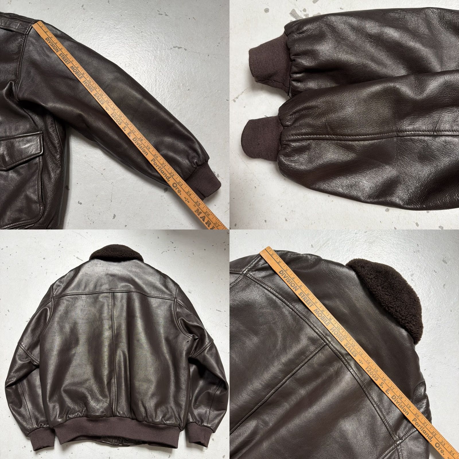 Vintage LL Bean G-1 Goatskin Leather Military Bomber Flight Wool Jacket Made USA L EUC - Brown Size US L / EU 52-54 / 3 - 8 Thumbnail