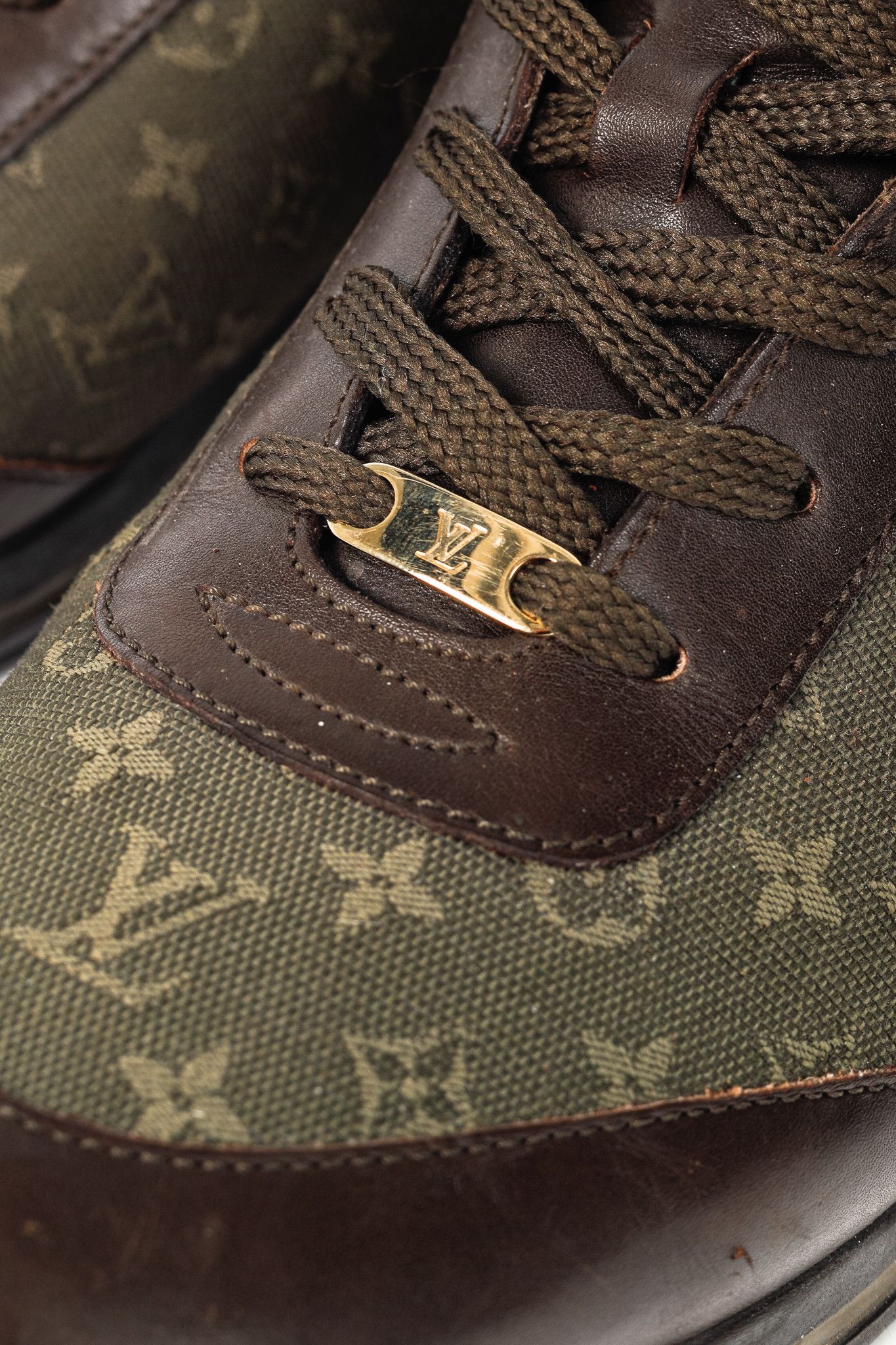Louis Vuitton Louis Vuitton Khaki Mini Lin Monogram Canvas Sneakers Size US 8 / IT 38 - 7 Thumbnail