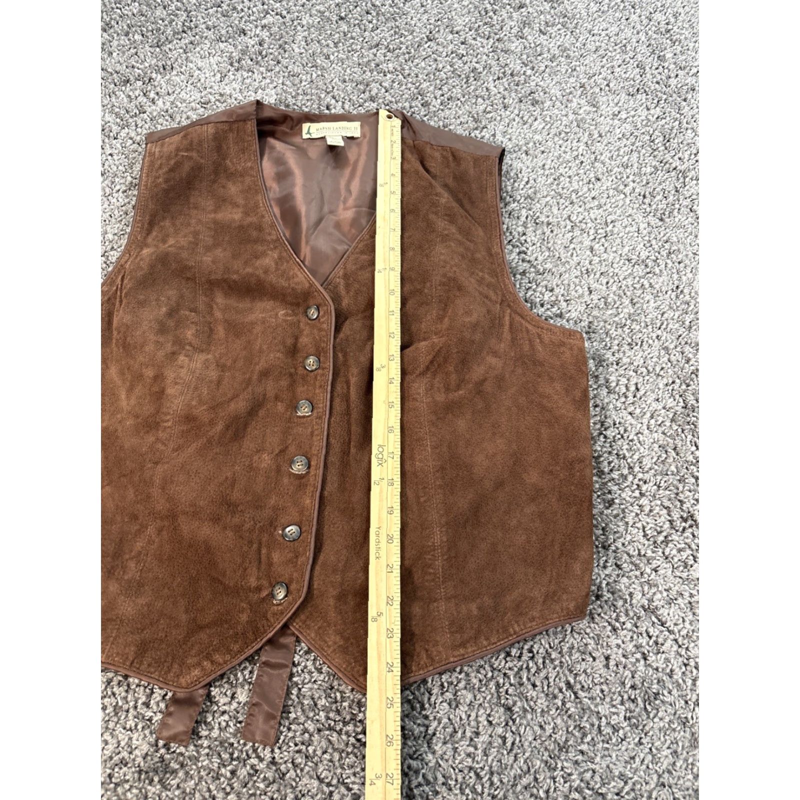 Vintage VINTAGE Marsh Landing Leather Vest Womens 1X Brown Suede Button 90s Plus Size Womens Size XL / US 12-14 / IT 48-50 - 2 Thumbnail
