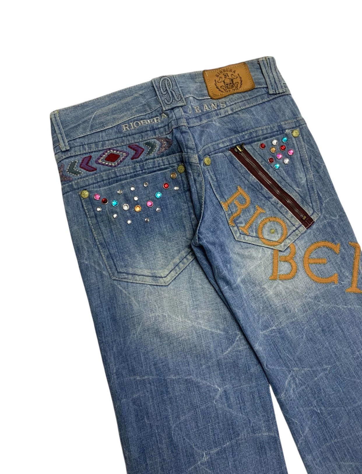 If Six Was Nine × Le Grande Bleu (L.G.B.) × Tornado Mart Japan Riobera Jeans Flare Denim Fancy Size 30" / US 8 / IT 44 - 2 Thumbnail