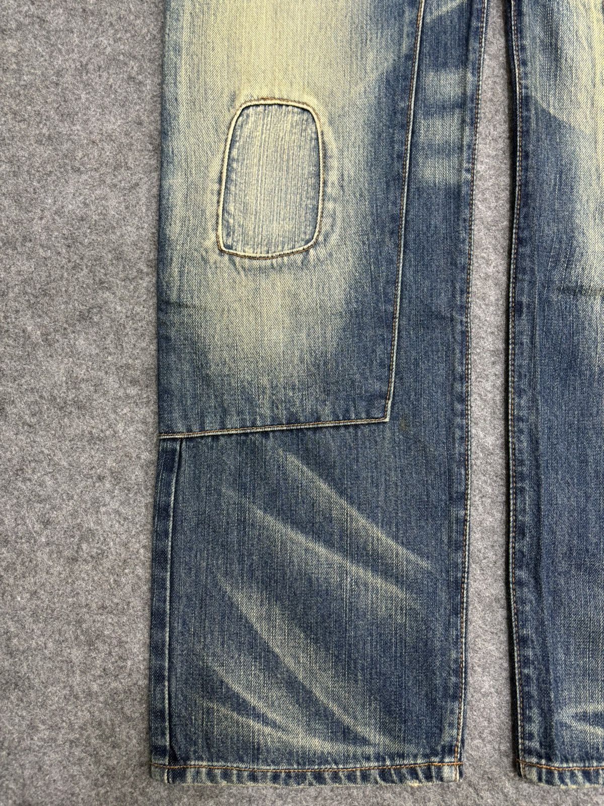 Designer 💥Denim Art💥Artisan MSG Sick Patchwork Stonewash Denim F553 Size US 31 - 9 Thumbnail
