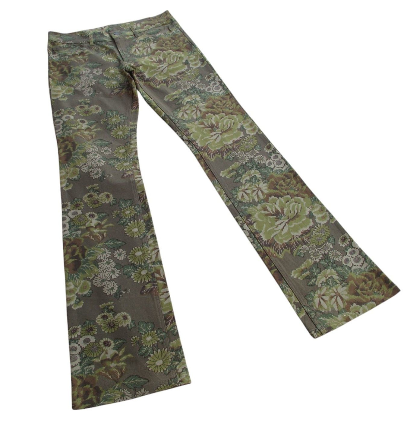 Japanese Brand FLARED JAPANESE CHEALSEA OLD FLORAL ABSTRACT LOWRISE SLIM Size US 28 / EU 44 - 4 Thumbnail