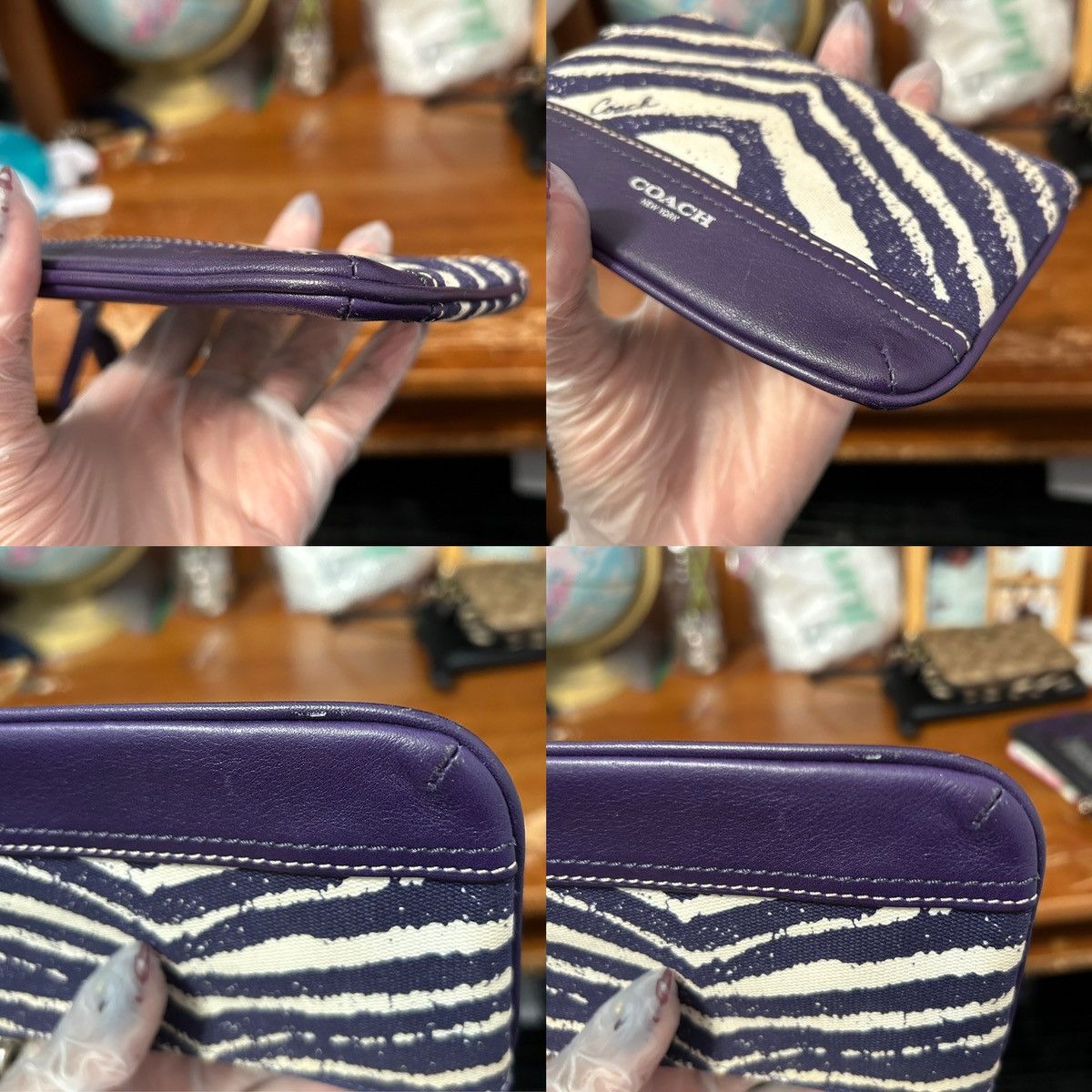 Coach Coach Purple And Cream Artsy Abstract Wristlet - “Samia” Size ONE SIZE - 18 Thumbnail