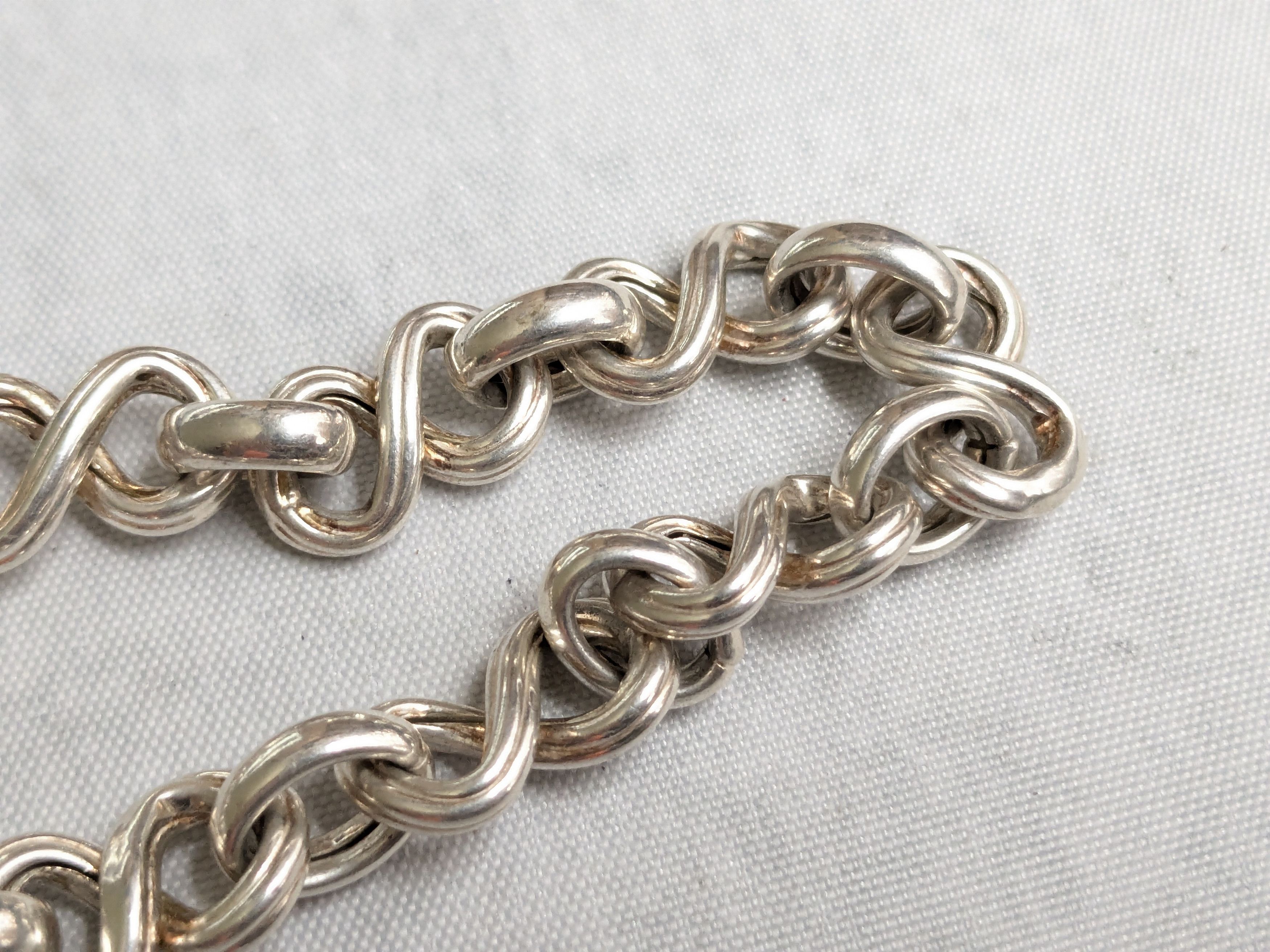 Jewelry Sterling Silver Bracelet Bow tie Infinity 7" Italy Size ONE SIZE - 6 Thumbnail