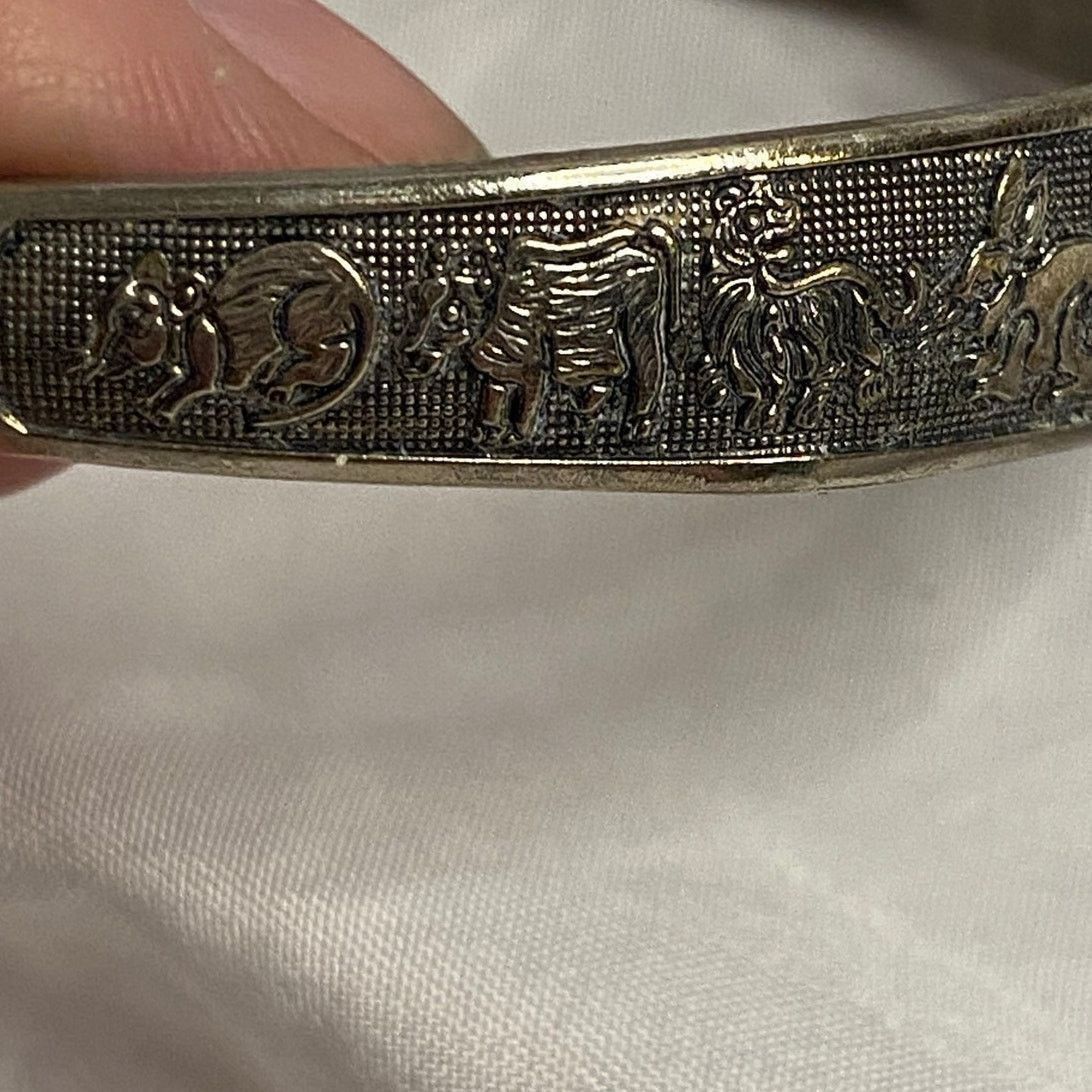 Other Vintage Sterling Silver 925 Chinese Zodiac Bangle Bracelet Size ONE SIZE - 8 Thumbnail