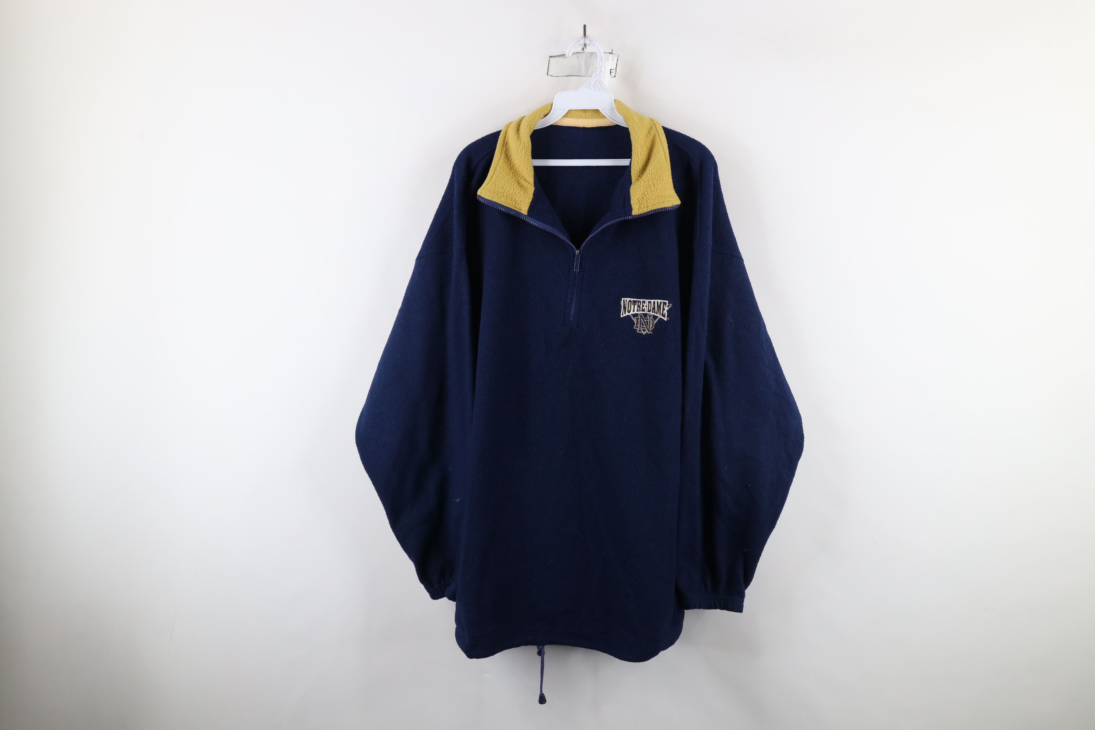 Vintage Vintage 90s Notre Dame University Fleece Half Zip Sweater Size US XXL / EU 58 / 5 - 1 Thumbnail