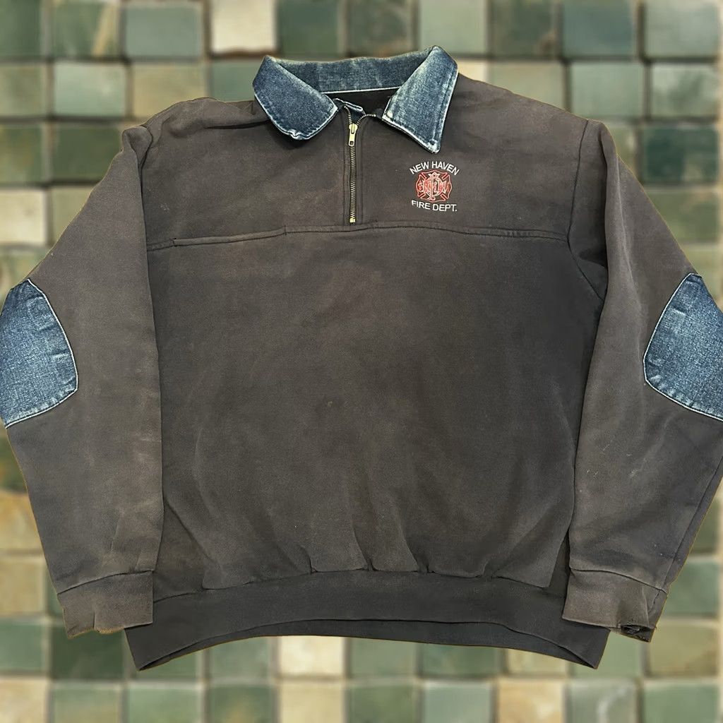 Vintage Nike Game Workwear New Haven Fire Department 1/4 Zip Sweatshirt - 3XL Size US XXL / EU 58 / 5 - 1 Thumbnail