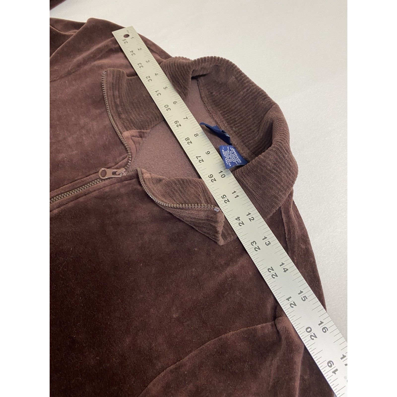 Basic Editions Vintage Womens Medium Dark Brown Velour Tracksuit Set Y2K Size 27" / US 4 / IT 40 - 9 Thumbnail