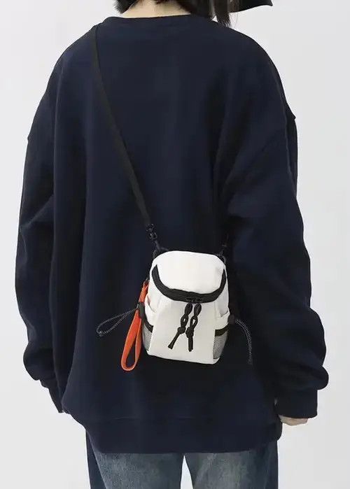 Utility Y2K Crossbody Pouch Bag Side Bag in White, Men's
