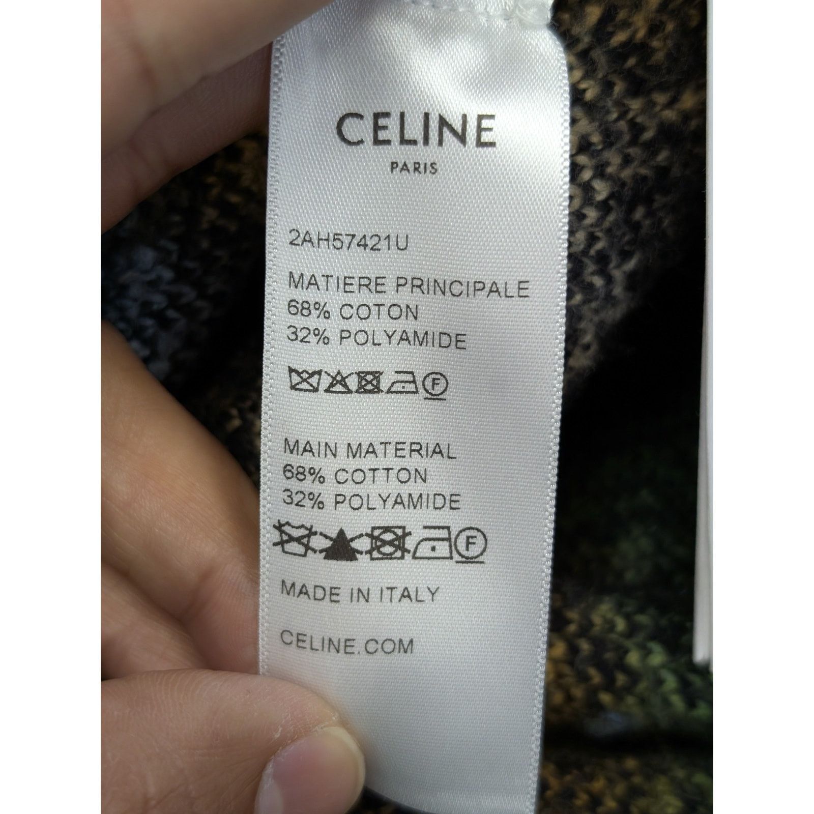 Celine o1rshd1 Blue Palm Printed Cotton Blend Cardigan Sweater Size US M / EU 48-50 / 2 - 13 Thumbnail