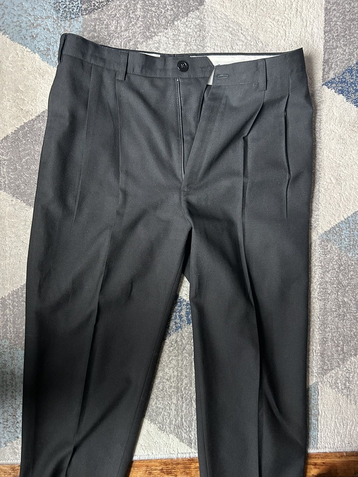 Vintage Black Pleated Wool Trousers Size US 32 / EU 48 - 2 Thumbnail